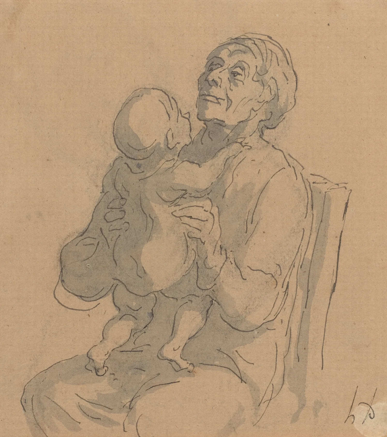 The Grandmother Wall Art by Honoré Daumier - Canvas Print
