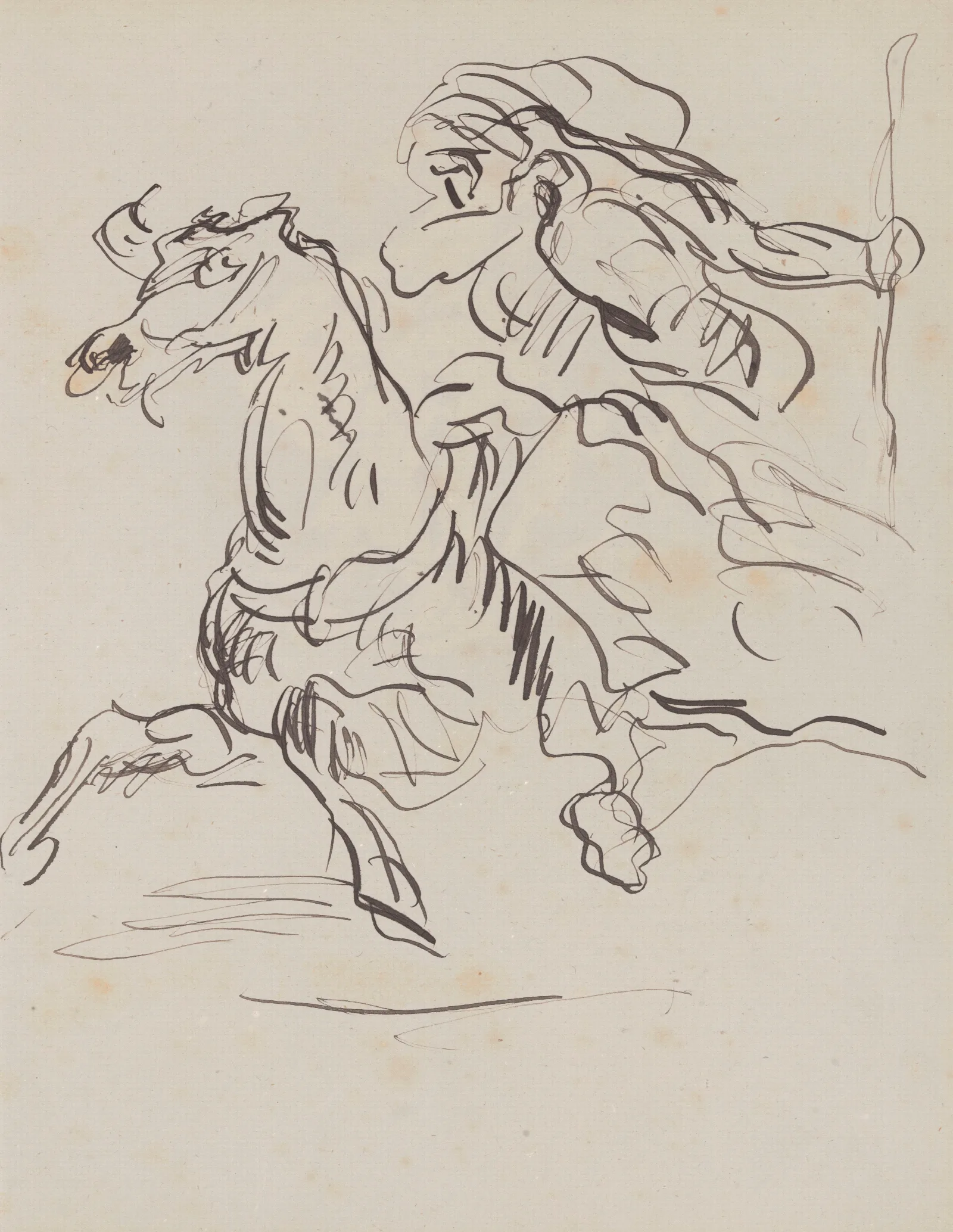 Arabian Horseman In Gallop Wall Art by James Ensor - Canvas Print