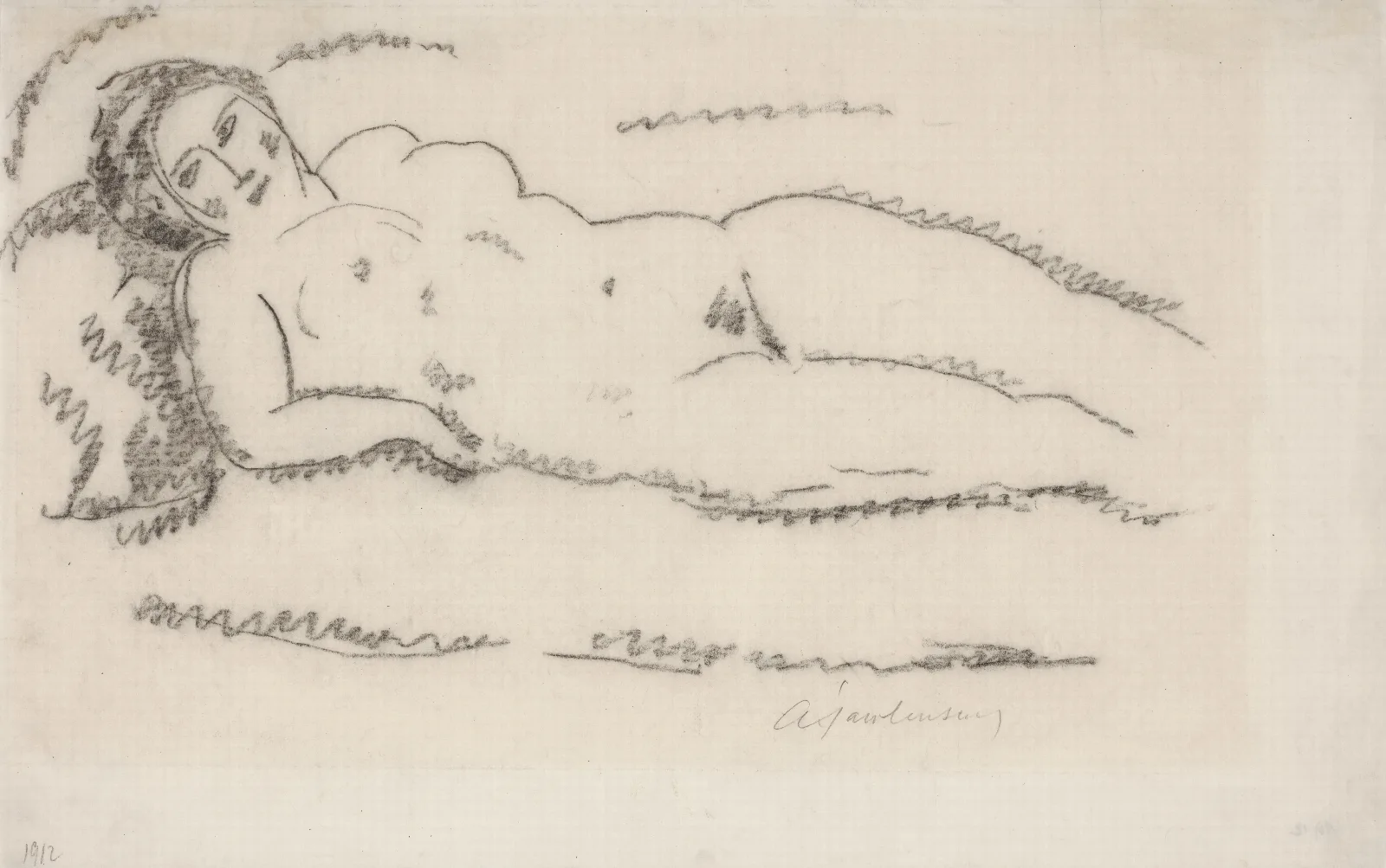 Reclining Nude 56 Wall Art by Alexej von Jawlensky - Canvas Print
