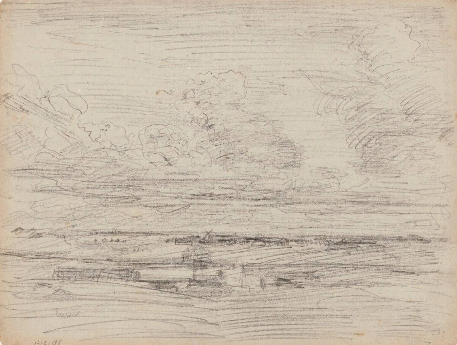 Landscape With Mills And Low Clouds Wall Art by James Ensor - Canvas Print