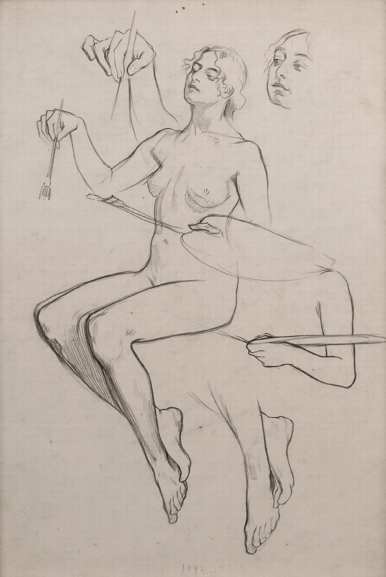 Female Nude 24 Wall Art by Alphonse Mucha - Canvas Print