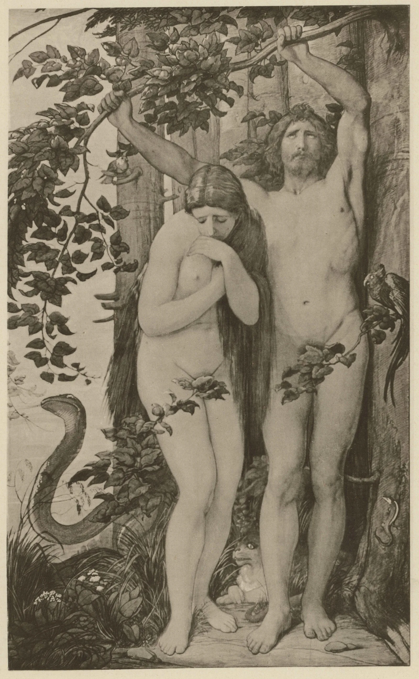 Adam Und Eva 2 Wall Art by Eduard von Steinle - Canvas Print