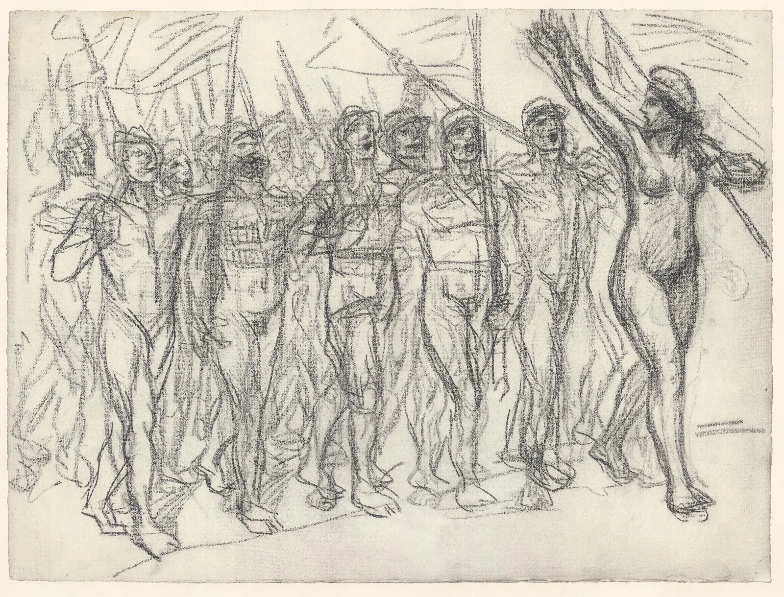Etude Pour Le 1er Mai Wall Art by Théophile Alexandre Steinlen - Canvas Print
