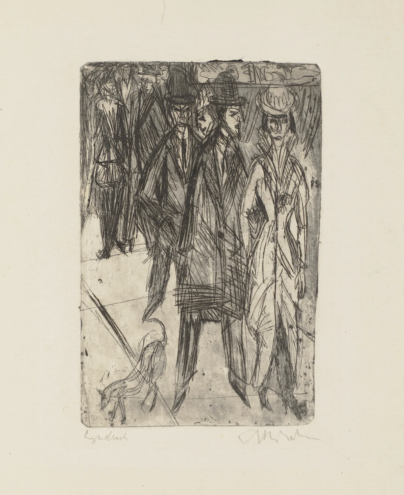 Ansprachen Auf Der Strase Ii Wall Art by Ernst Ludwig Kirchner - Canvas Print
