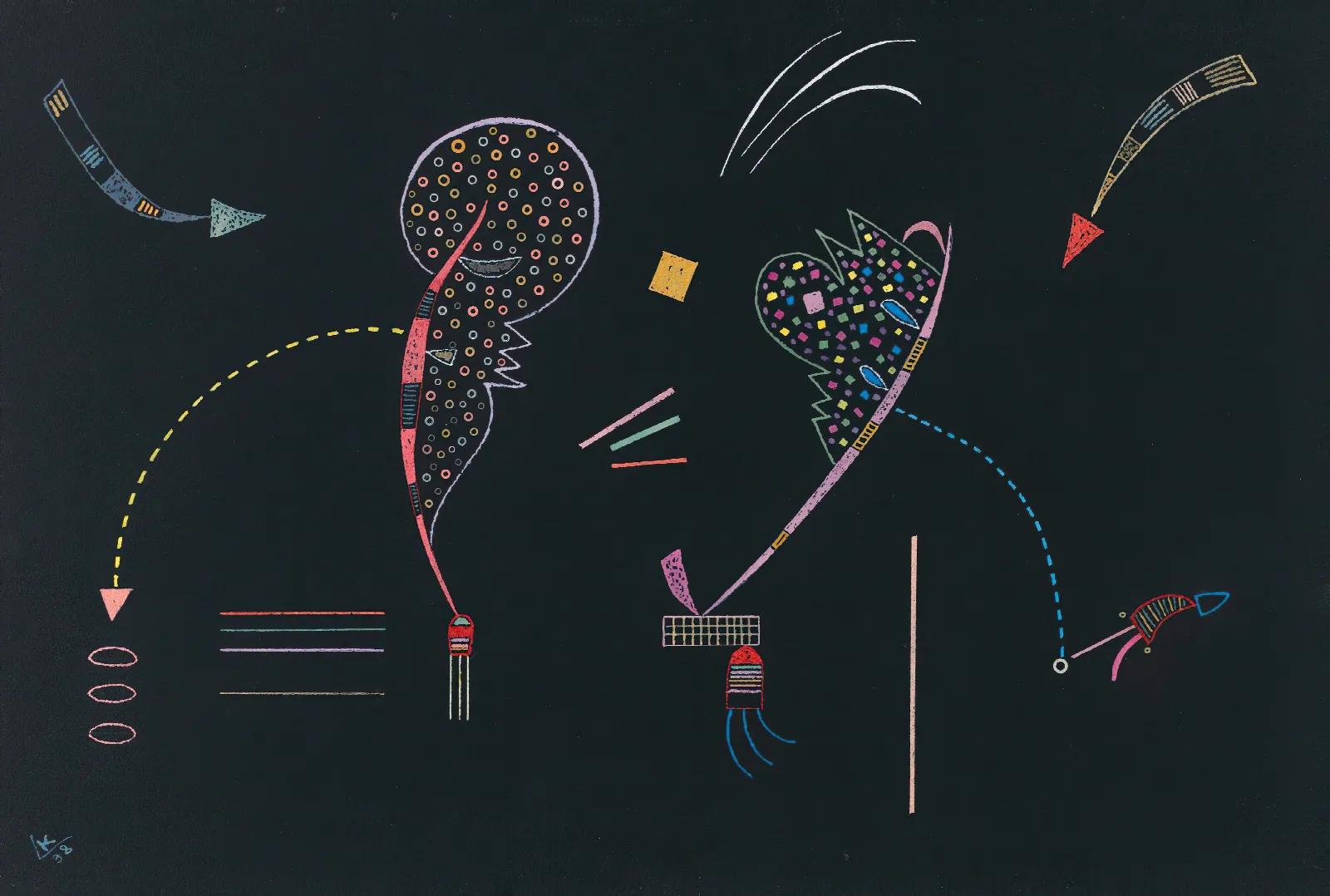 Deux Cotes Wall Art by Wassily Kandinsky - Canvas Print