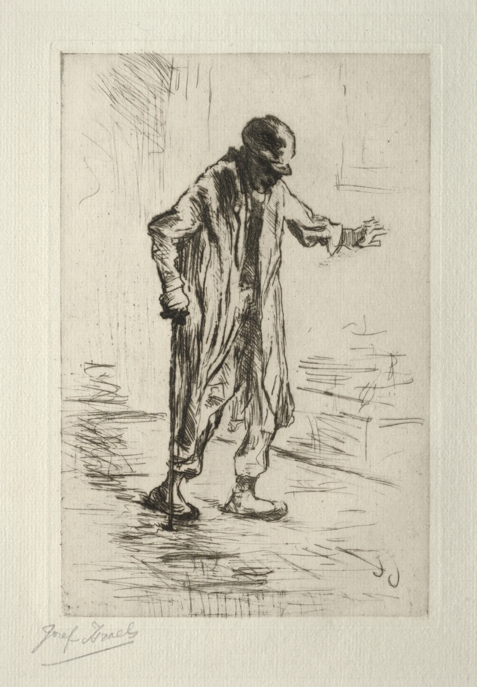 Stumbling Old Man Wall Art by Jozef Israëls - Canvas Print