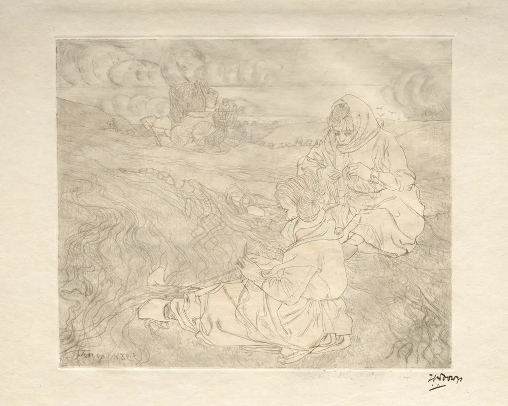 Net Menders Wall Art by Jan Toorop - Canvas Print