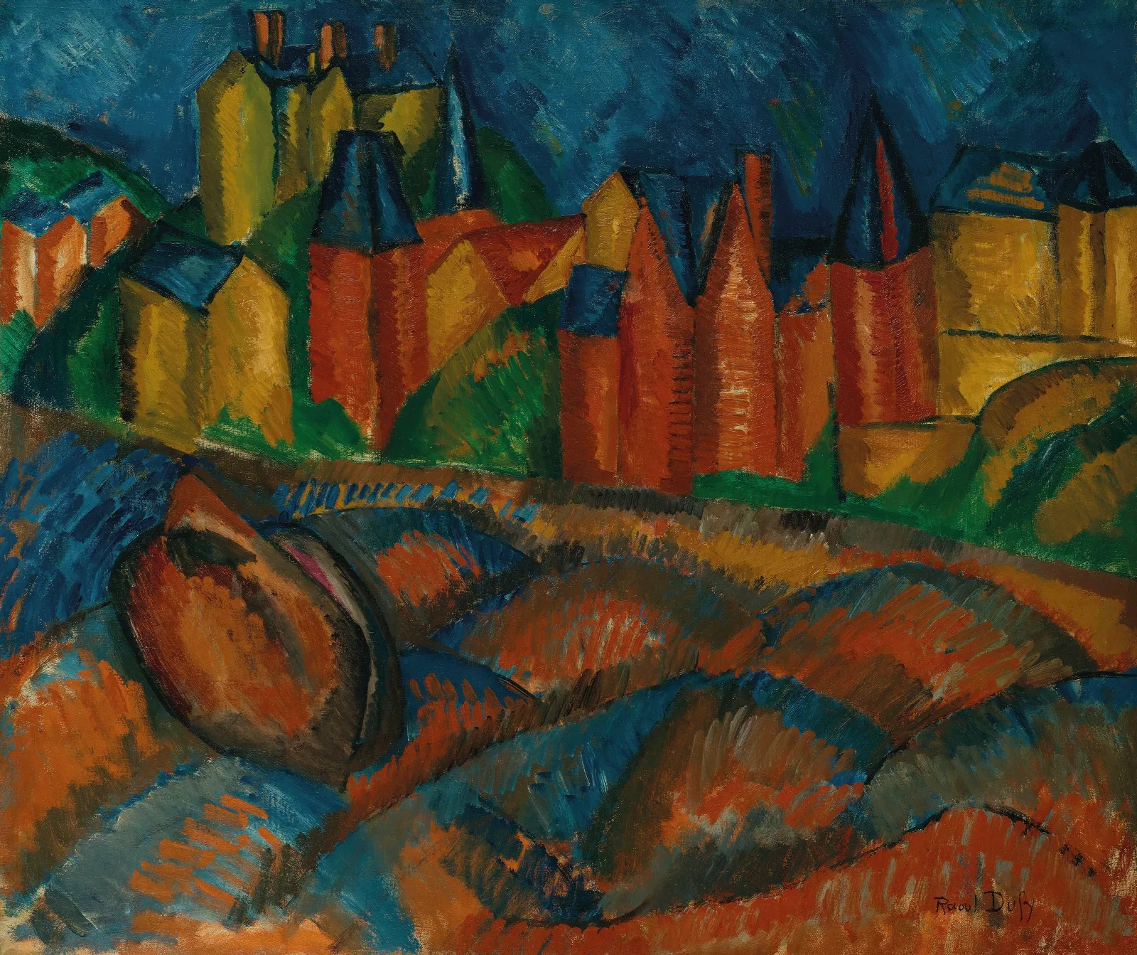 Sainte Adresse La Plage Wall Art by Raoul Dufy - Canvas Print