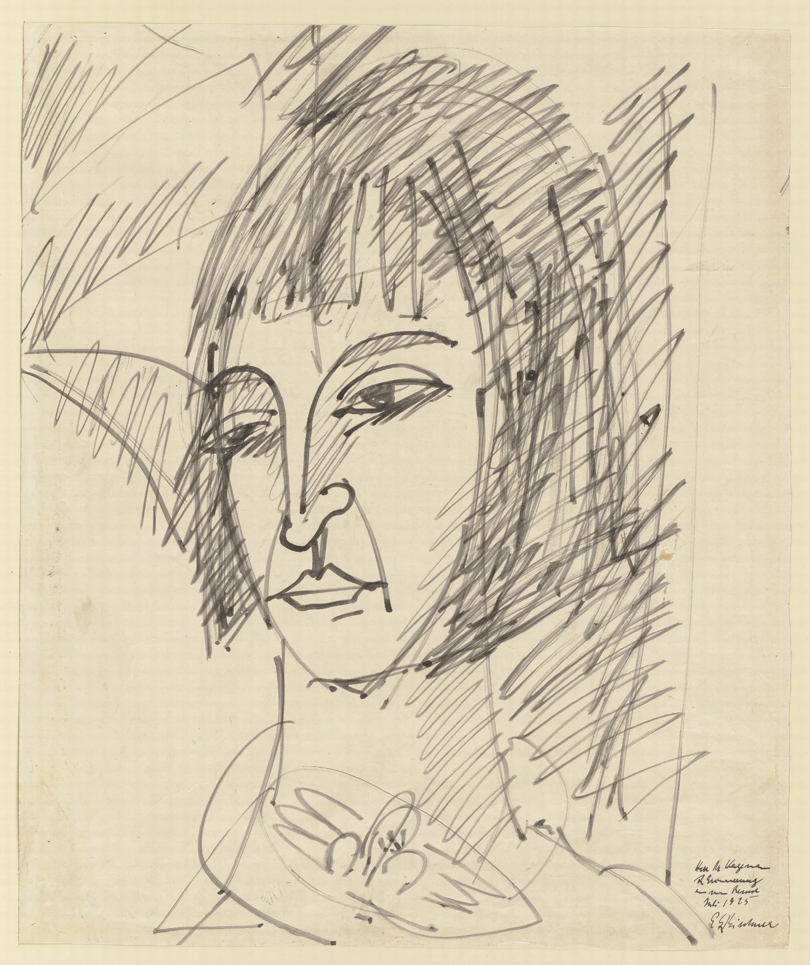 Portrait Of Erna 2 Wall Art by Ernst Ludwig Kirchner - Canvas Print