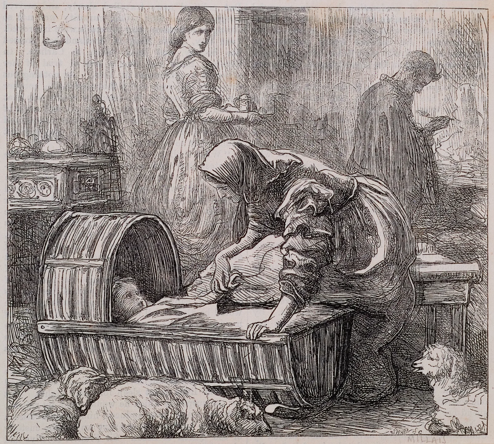The Anglers Of The Dove Farmer Chells Kitchen Wall Art by Sir John Everett Millais - Canvas Print