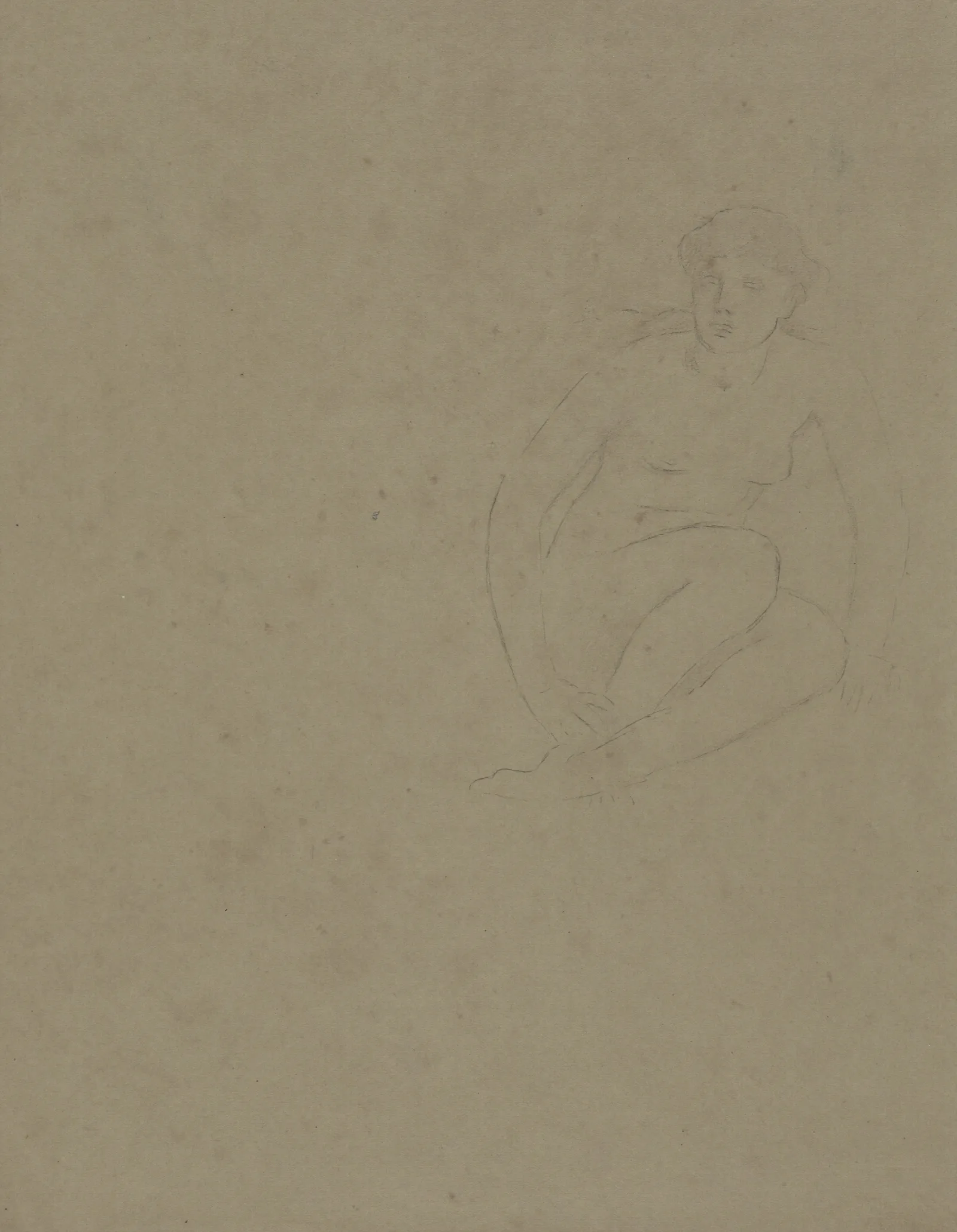Study For Figure Of Autumn 2 Wall Art by Elihu Vedder - Canvas Print