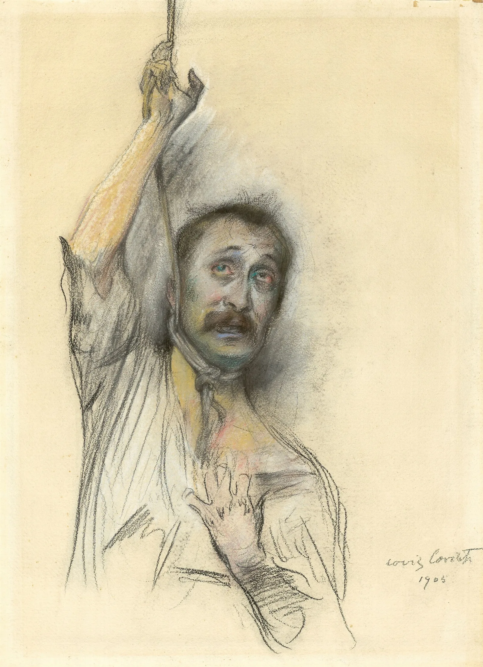 Self Portrait With Rope Around The Neck Wall Art by Lovis Corinth - Canvas Print