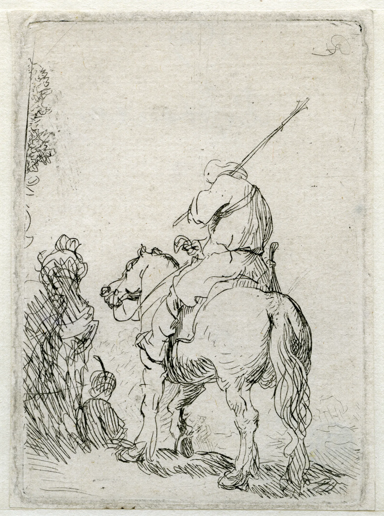 A Turbanded Soldier On Horseback Wall Art by Rembrandt van Rijn - Canvas Print