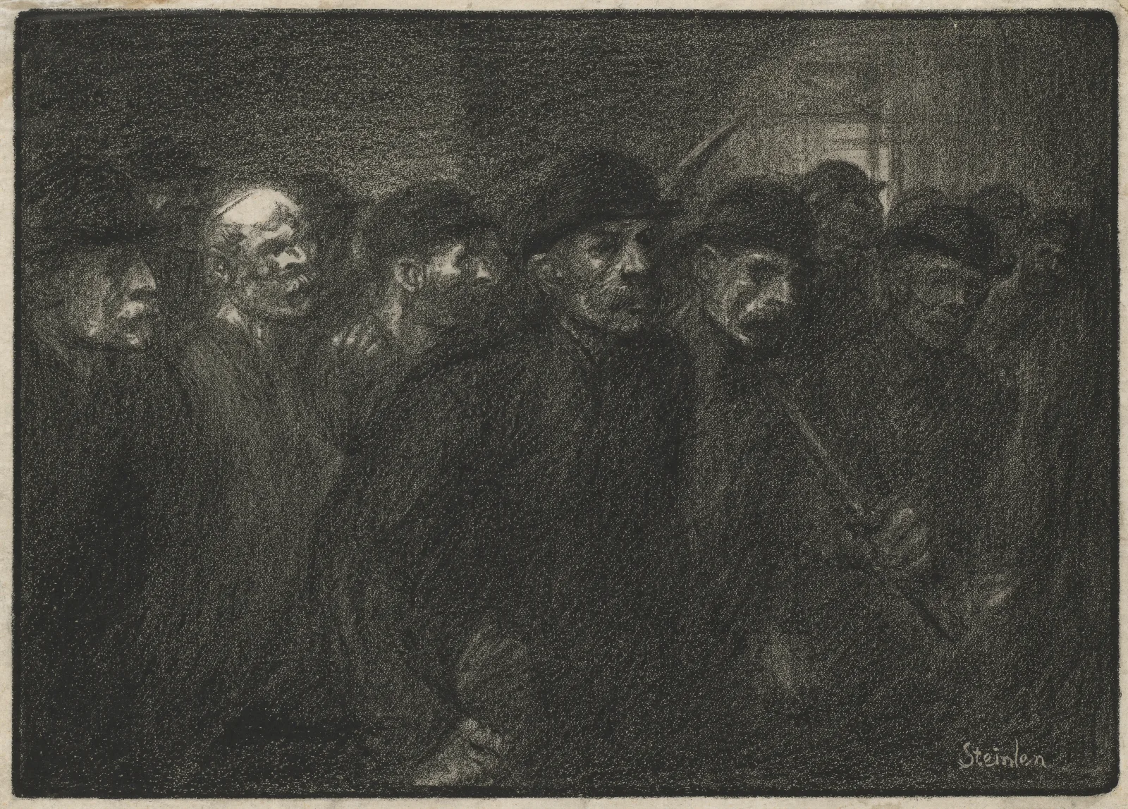Ouvriers Sortant De Lusine Wall Art by Théophile Alexandre Steinlen - Canvas Print