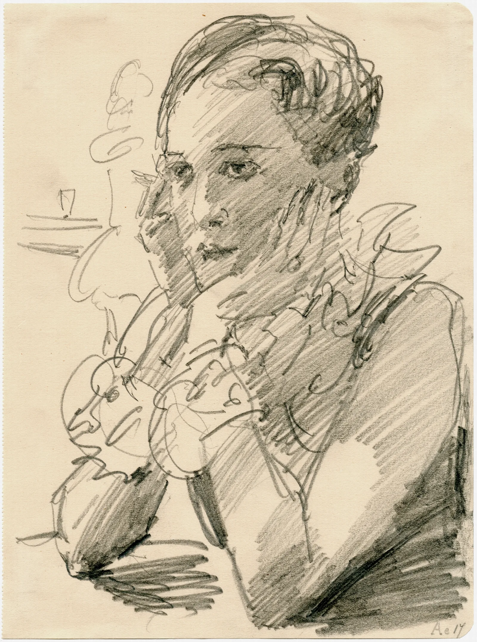 Vrouw Aan Een Tafel Het Hoofd Steunend In De Handen Wall Art by Isaac Israëls - Canvas Print