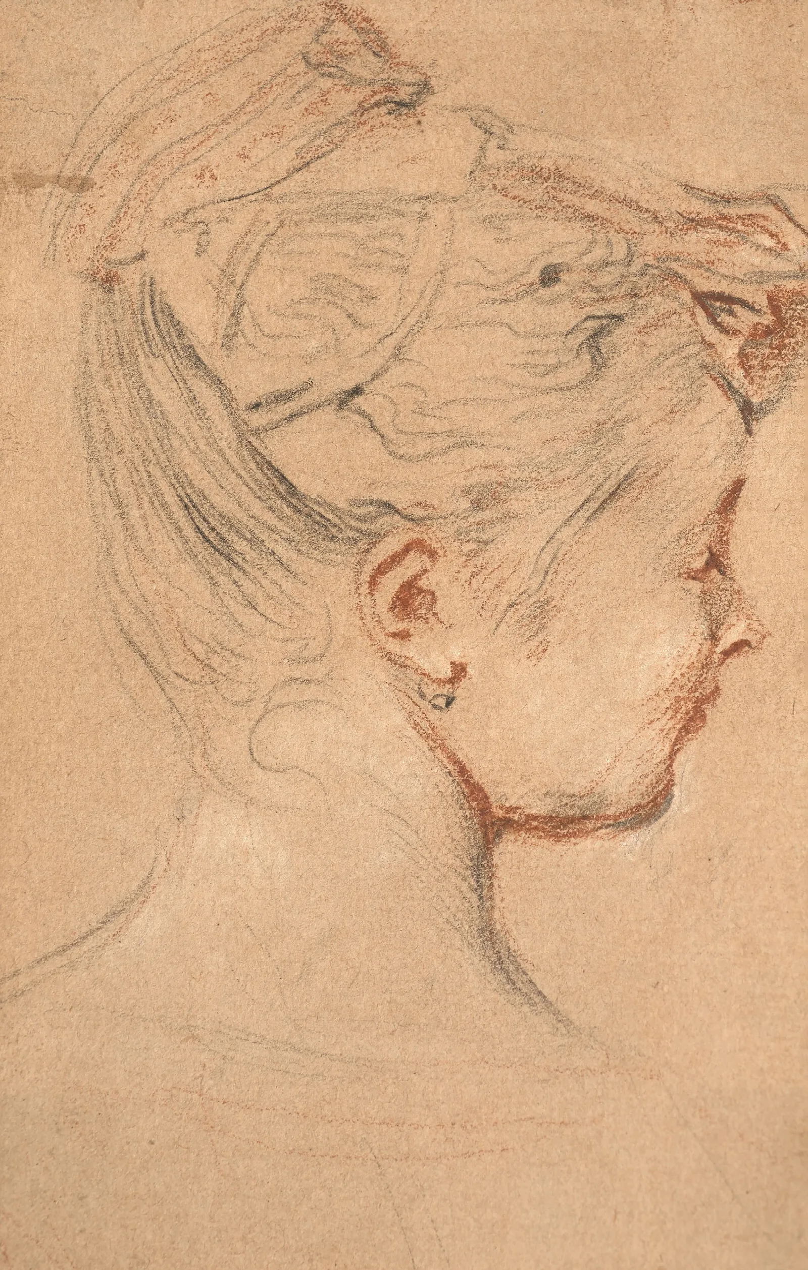 Tete De Femme De Profil Wall Art by Jean-Antoine Watteau - Canvas Print