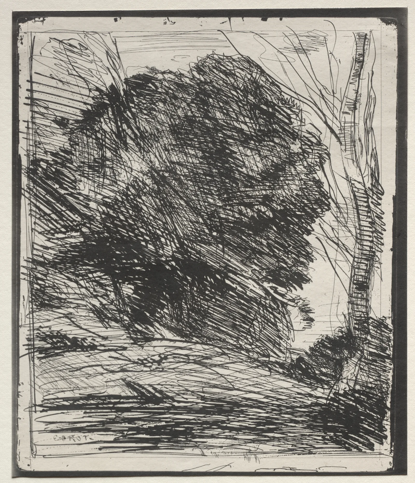 Trees On The Mountain Wall Art by Jean-Baptiste-Camille Corot - Canvas Print