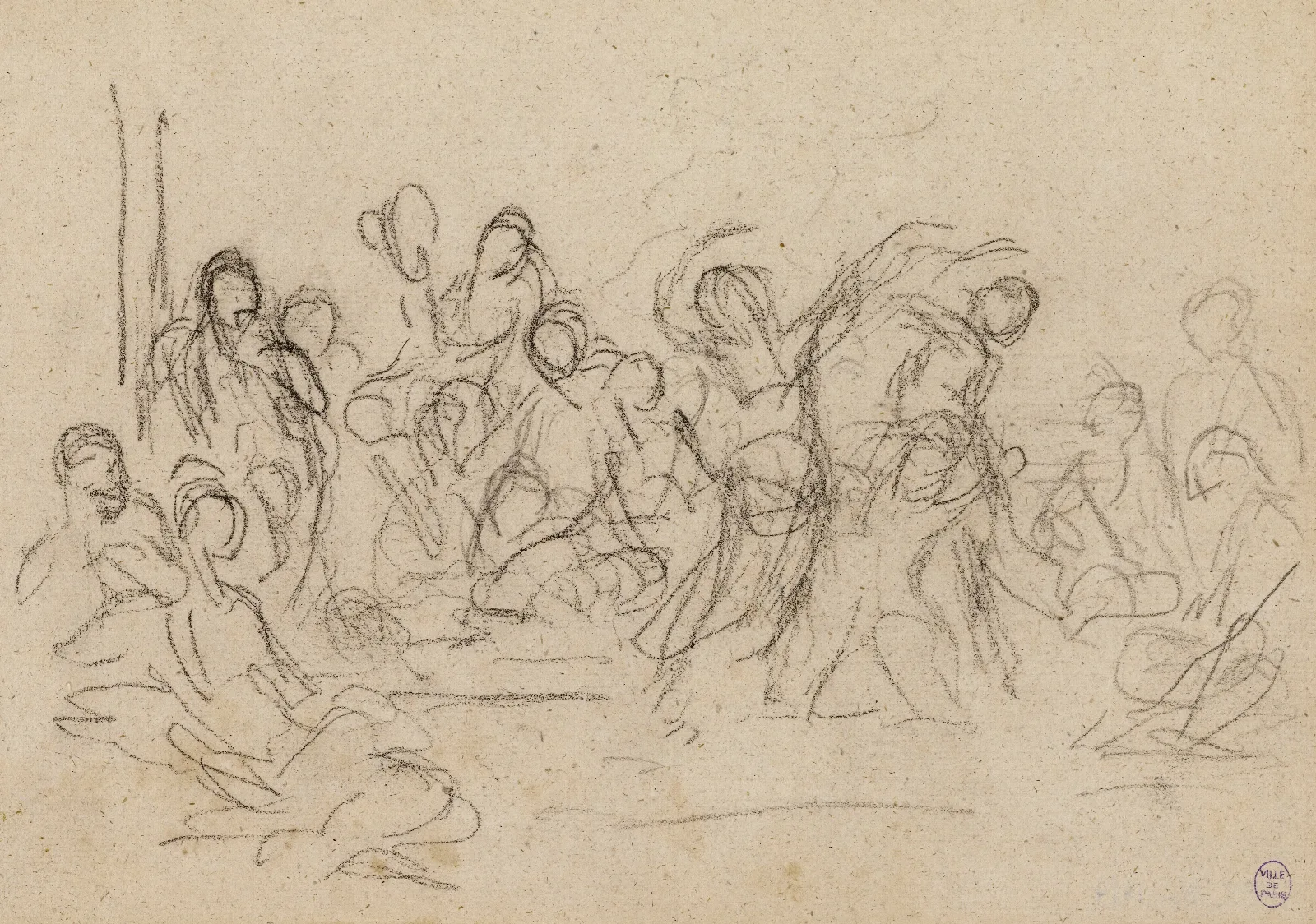 Composition Avec De Nombreux Personnages Wall Art by Narcisse-Virgile Diaz de La Peña - Canvas Print