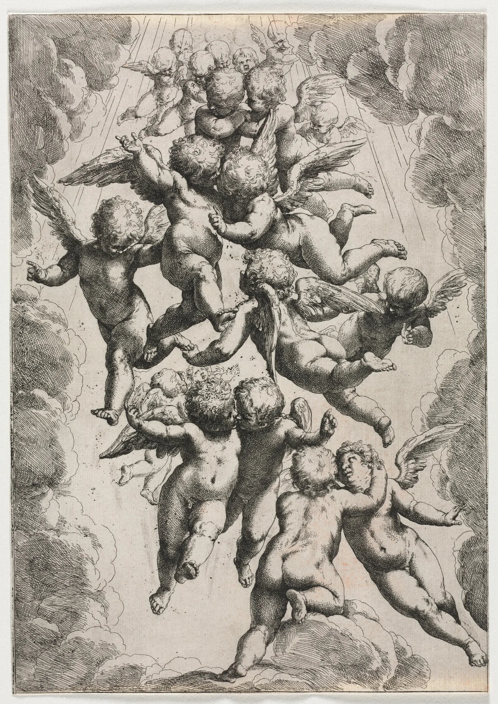 Angels In Glory Wall Art by Guido Reni - Canvas Print