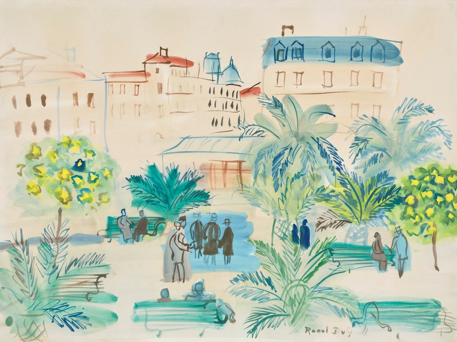 La Place Arago 2 Wall Art by Raoul Dufy - Canvas Print