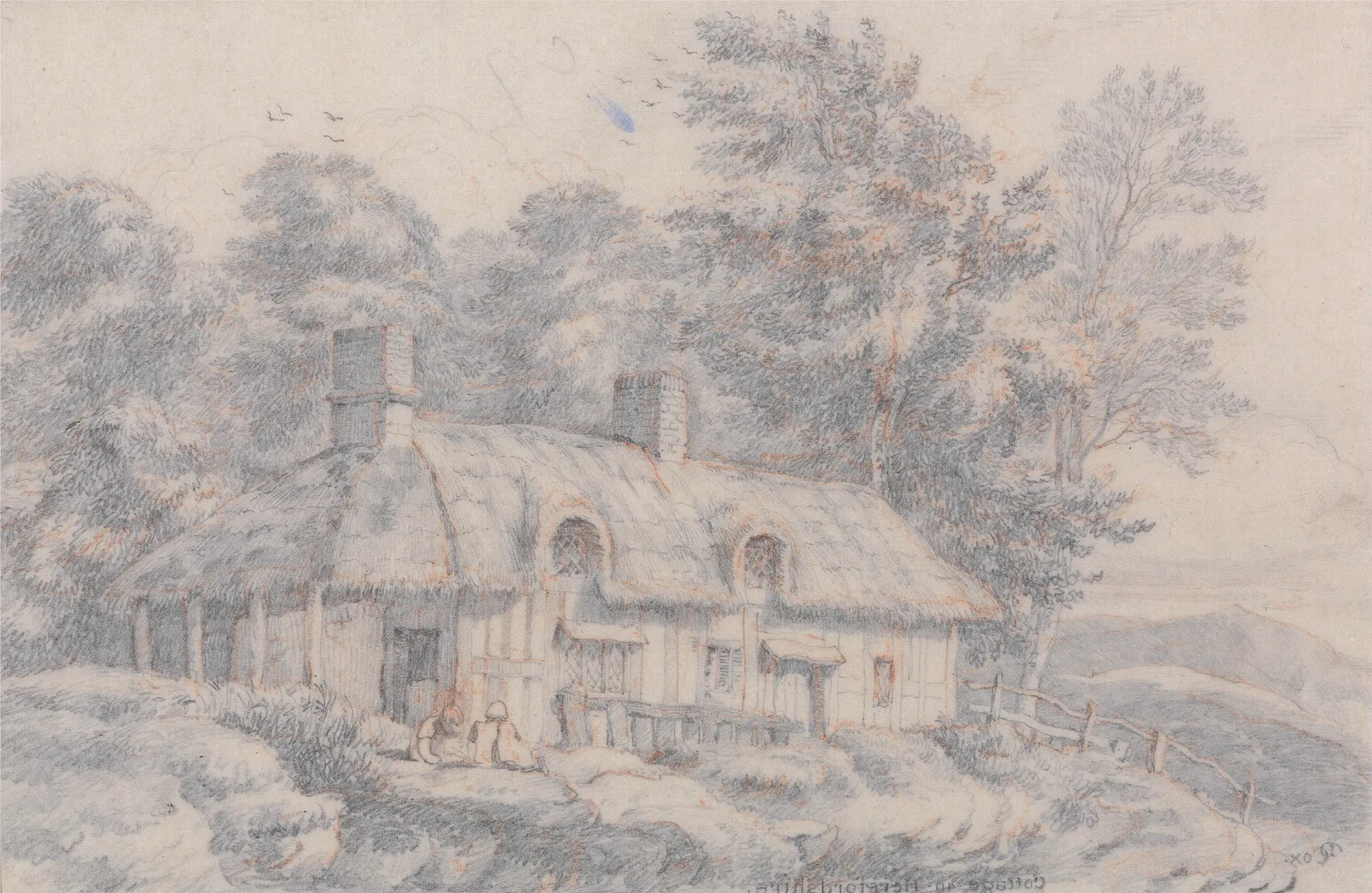 Cottage In Herefordshire Wall Art by David Cox - Canvas Print