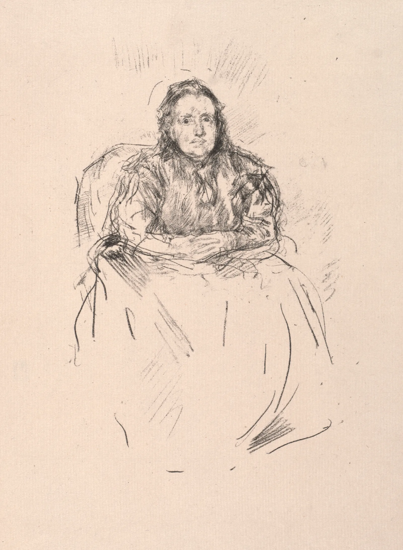 Portrait Study Mrs Phillip Wall Art by James Abbott McNeill Whistler - Canvas Print