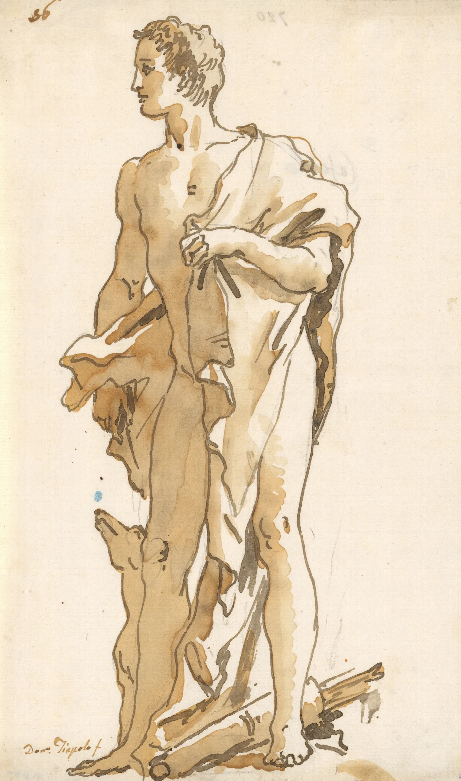 Meleager Turning To The Left Wall Art by Giovanni Domenico Tiepolo - Canvas Print