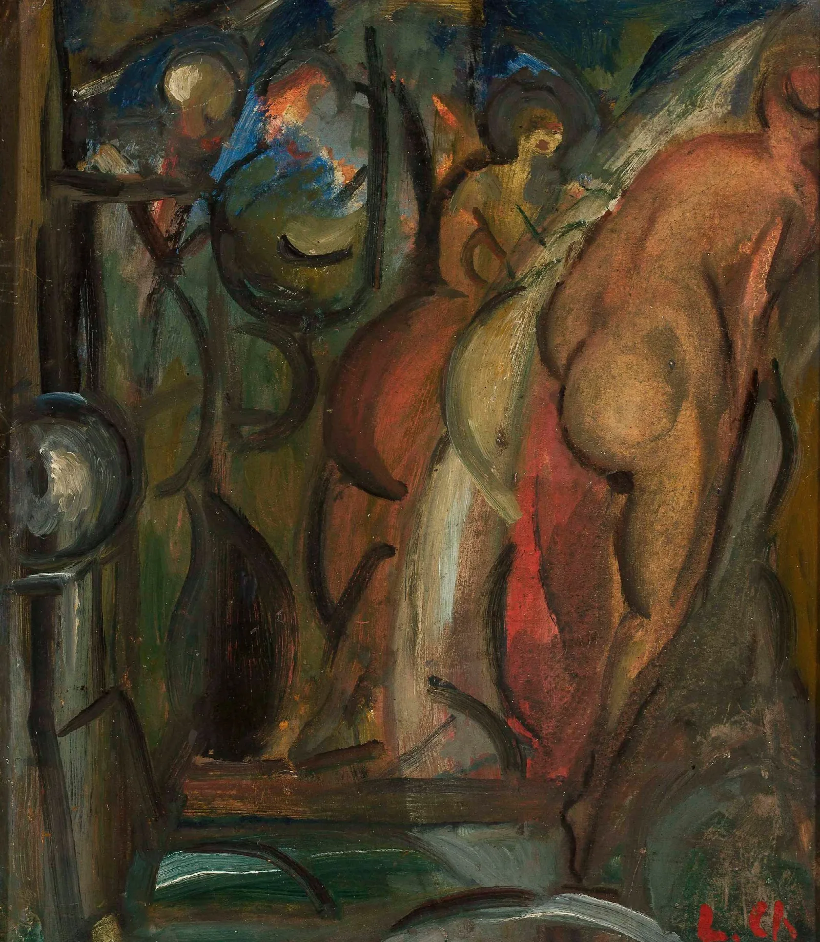 Bathing Women 8 Wall Art by Leon Chwistek - Canvas Print