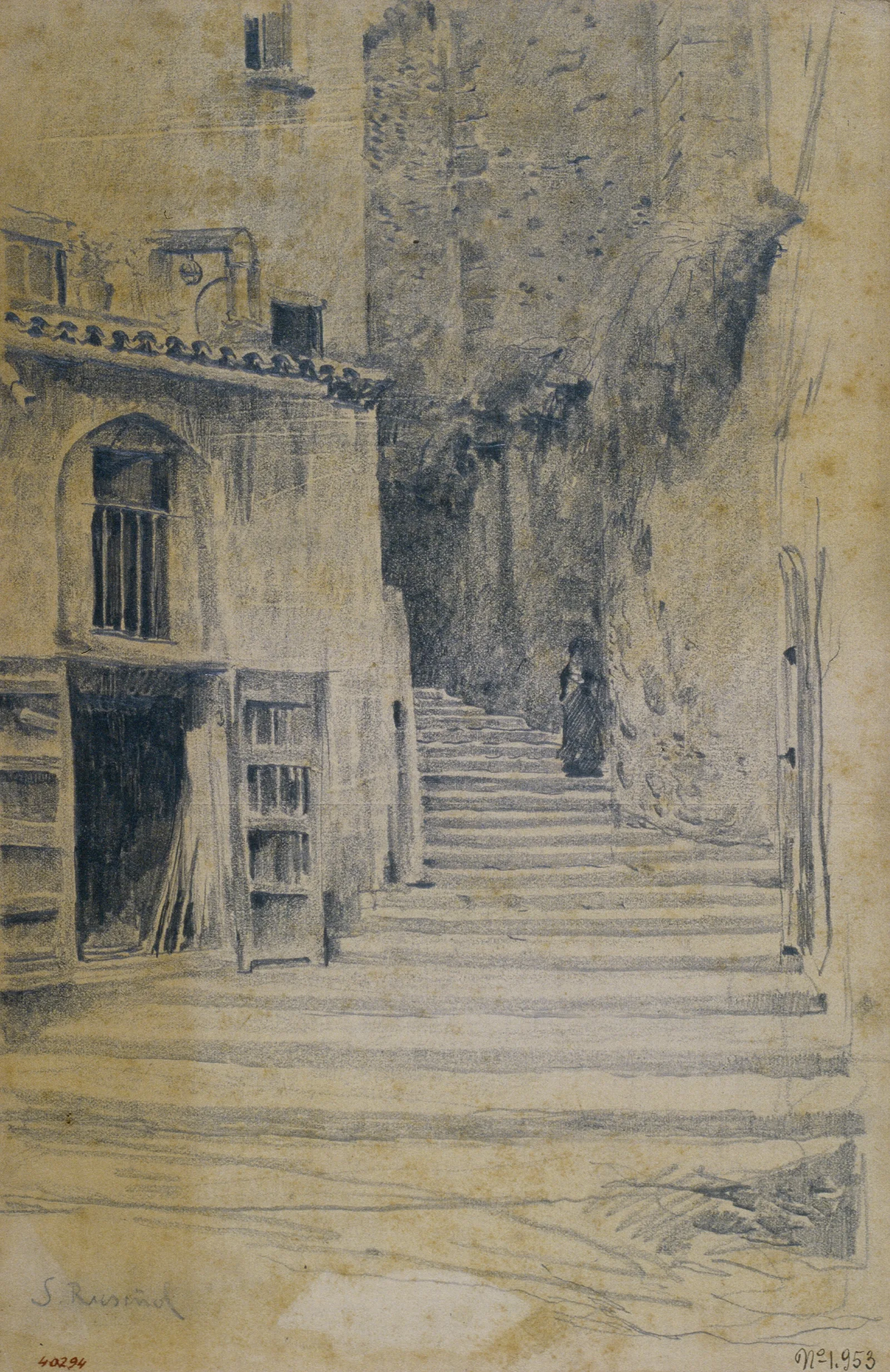 Village Street Granada Wall Art by Santiago Rusiñol - Canvas Print