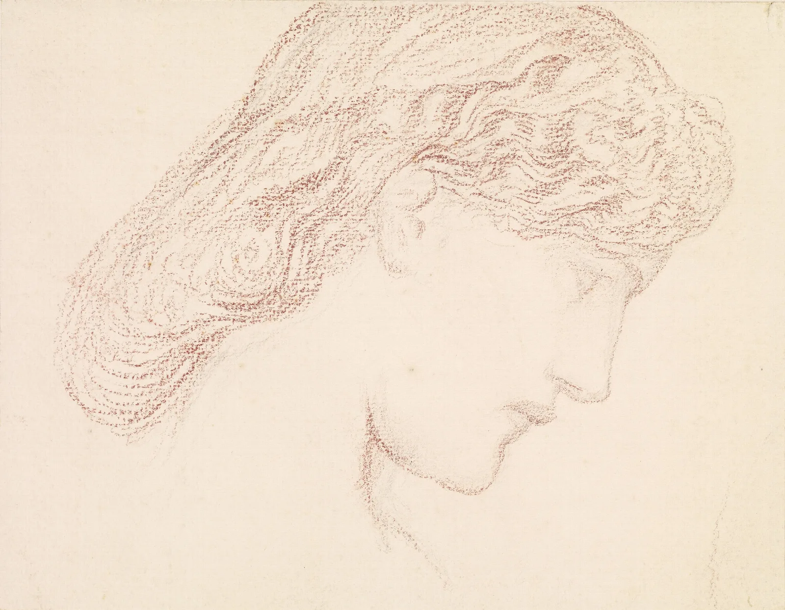 Female Head Study Of Augusta Jones Wall Art by Sir Edward Coley Burne-Jones - Canvas Print