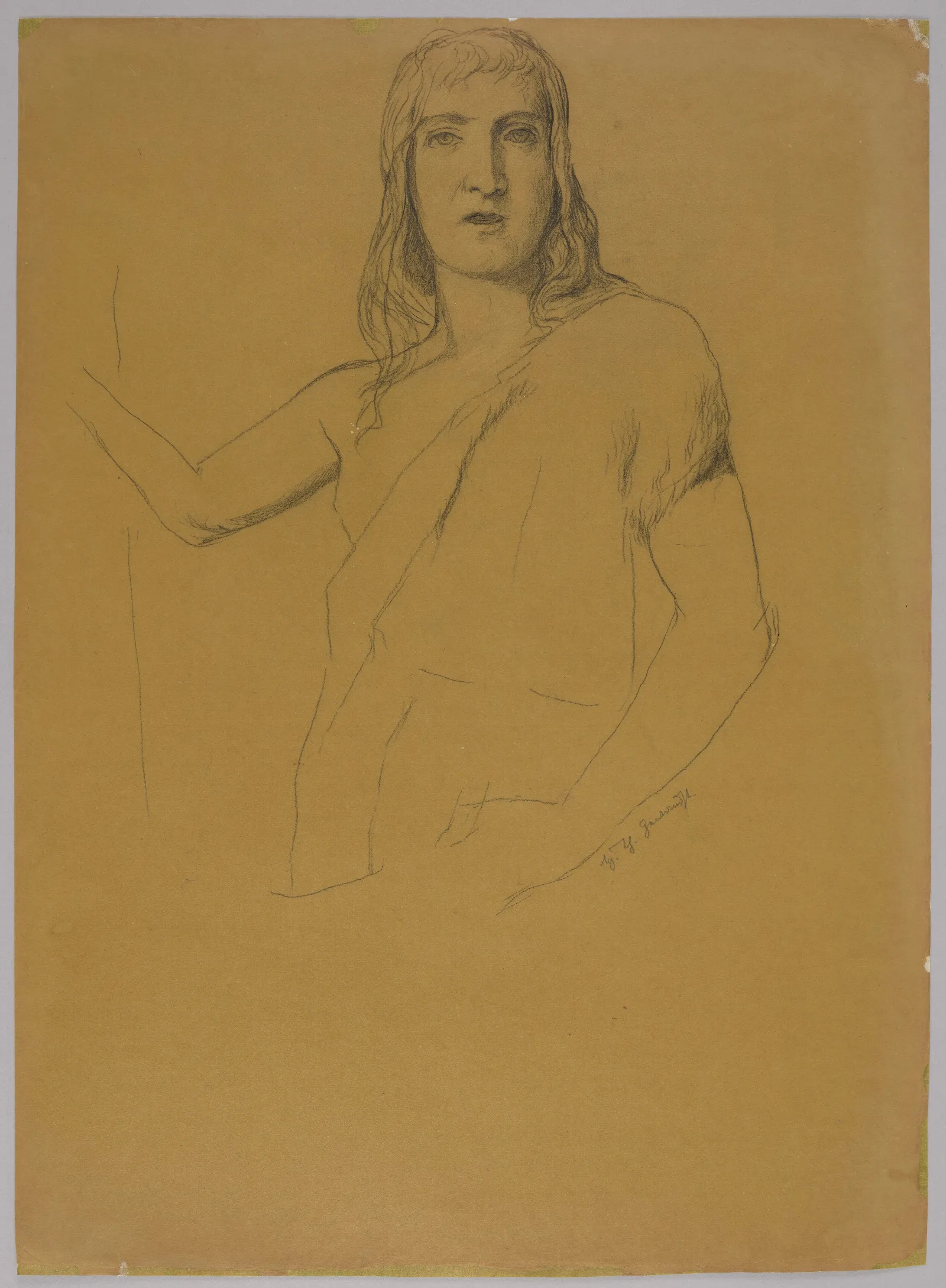 Study Of The Figure Of St John The Baptist 2 Wall Art by Hans Thoma - Canvas Print