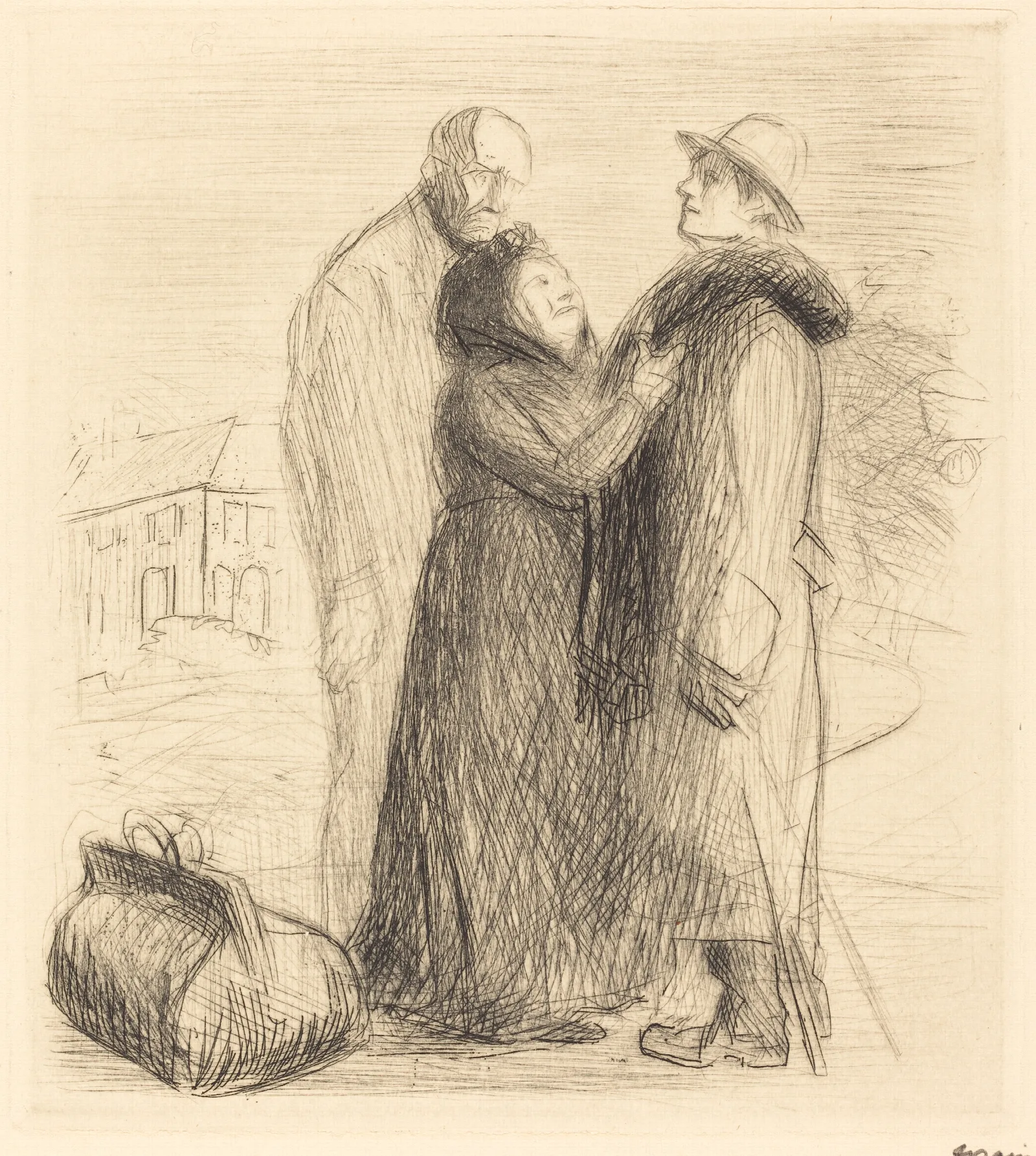 The Departure Of The Prodigal Son First Plate Vertical Probably 1912 1913 Wall Art by Jean-Louis Forain - Canvas Print