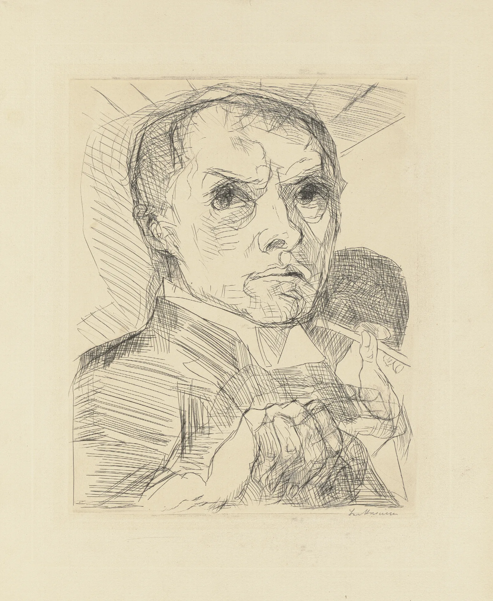 Self Portrait With Stylus Wall Art by Max Beckmann - Canvas Print