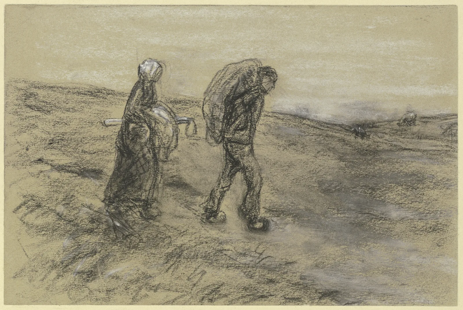 Arbeiter Mit Frau Von Der Feldarbeit Heimkehrend Wall Art by Max Liebermann - Canvas Print