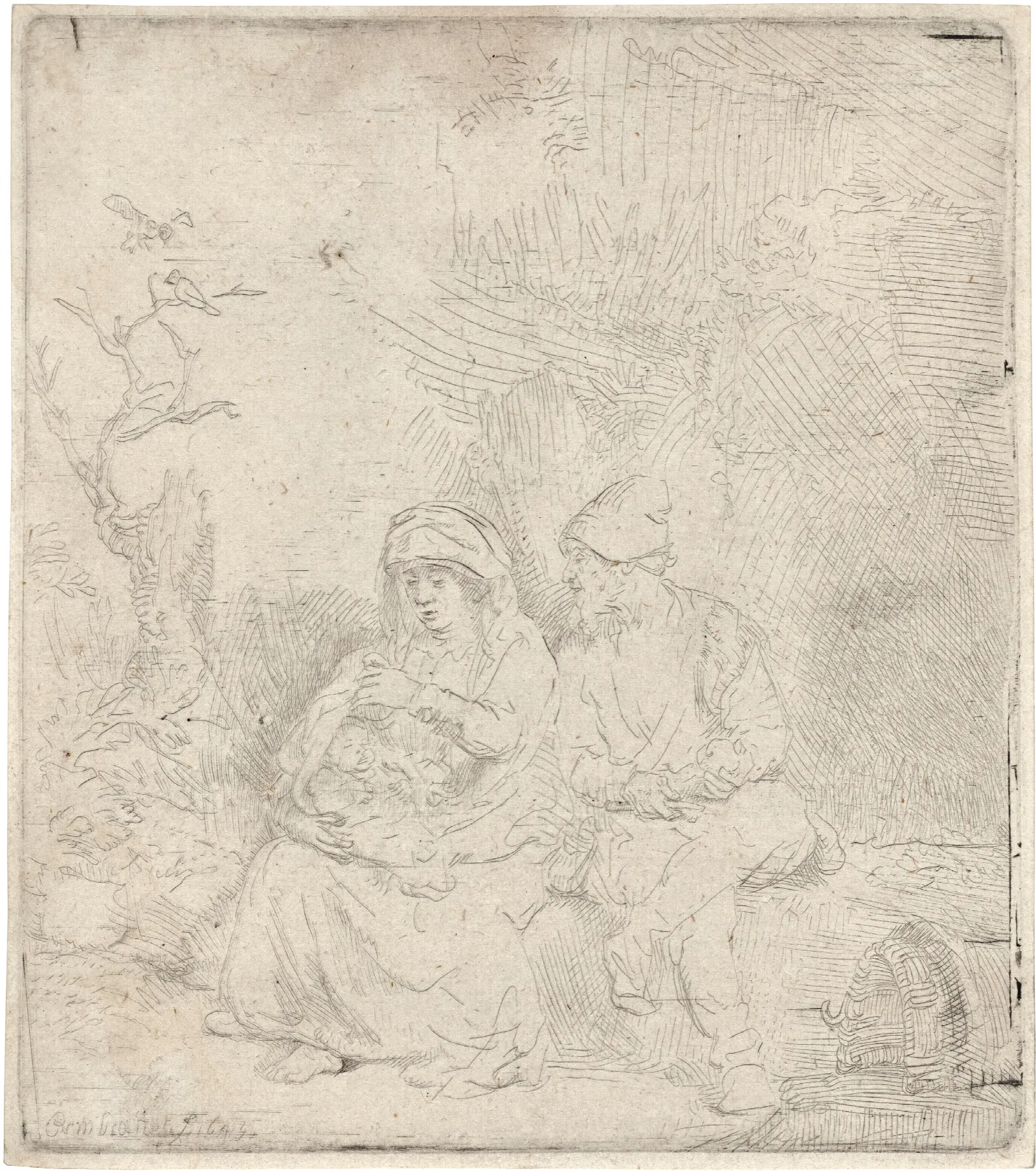 The Rest On The Flight Into Egypt 37 Wall Art by Rembrandt van Rijn - Canvas Print