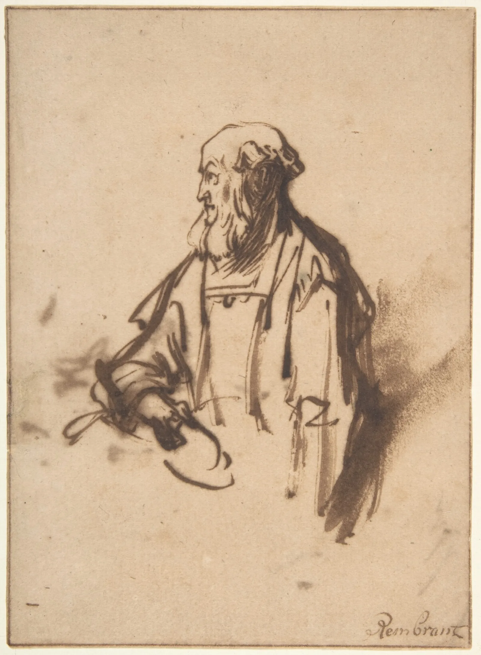 Old Man In Profile 2 Wall Art by Rembrandt van Rijn - Canvas Print