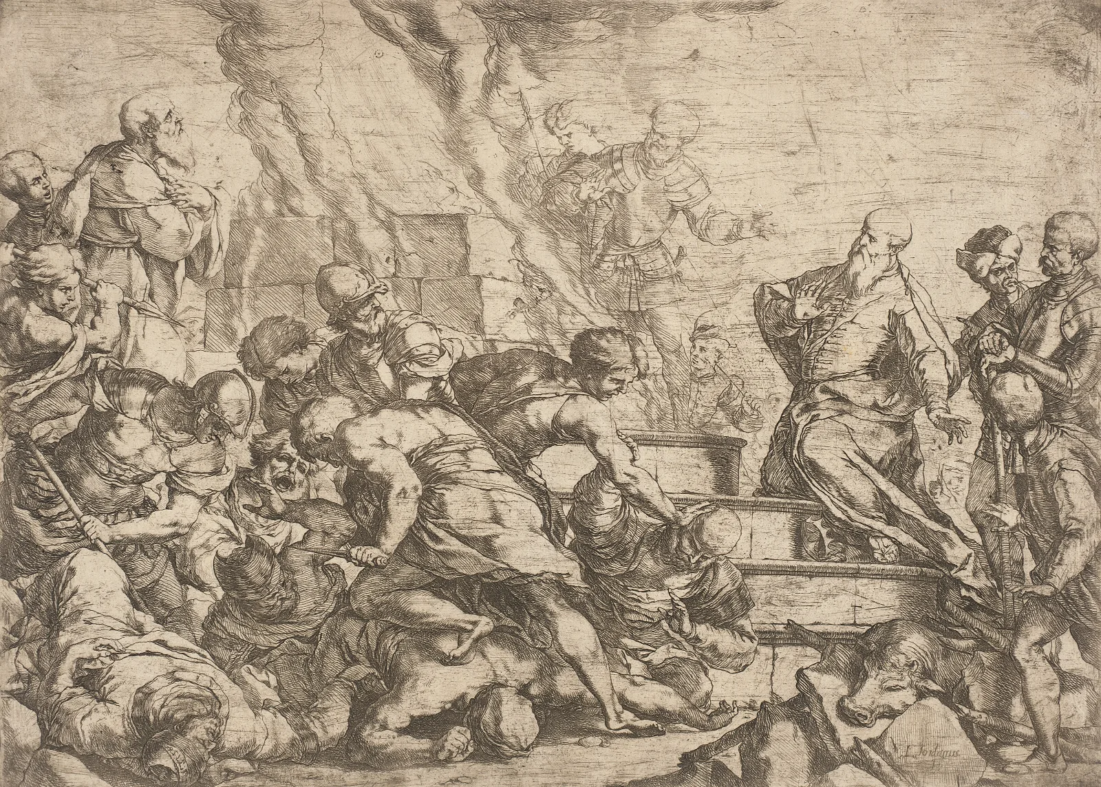 The Sacrifice Of Elijah Wall Art by Luca Giordano - Canvas Print