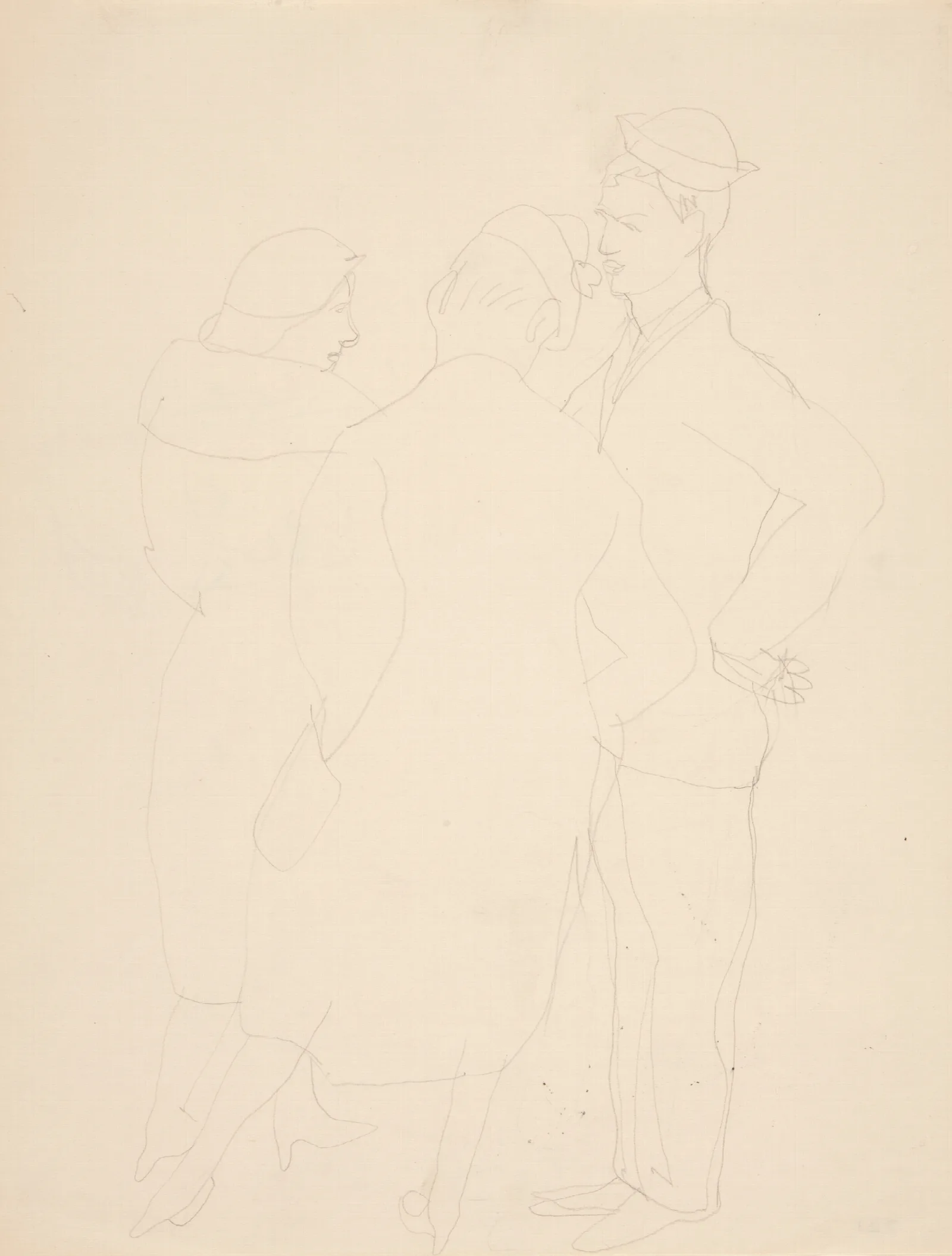 Woman With Two Sailors Wall Art by Charles Demuth - Canvas Print