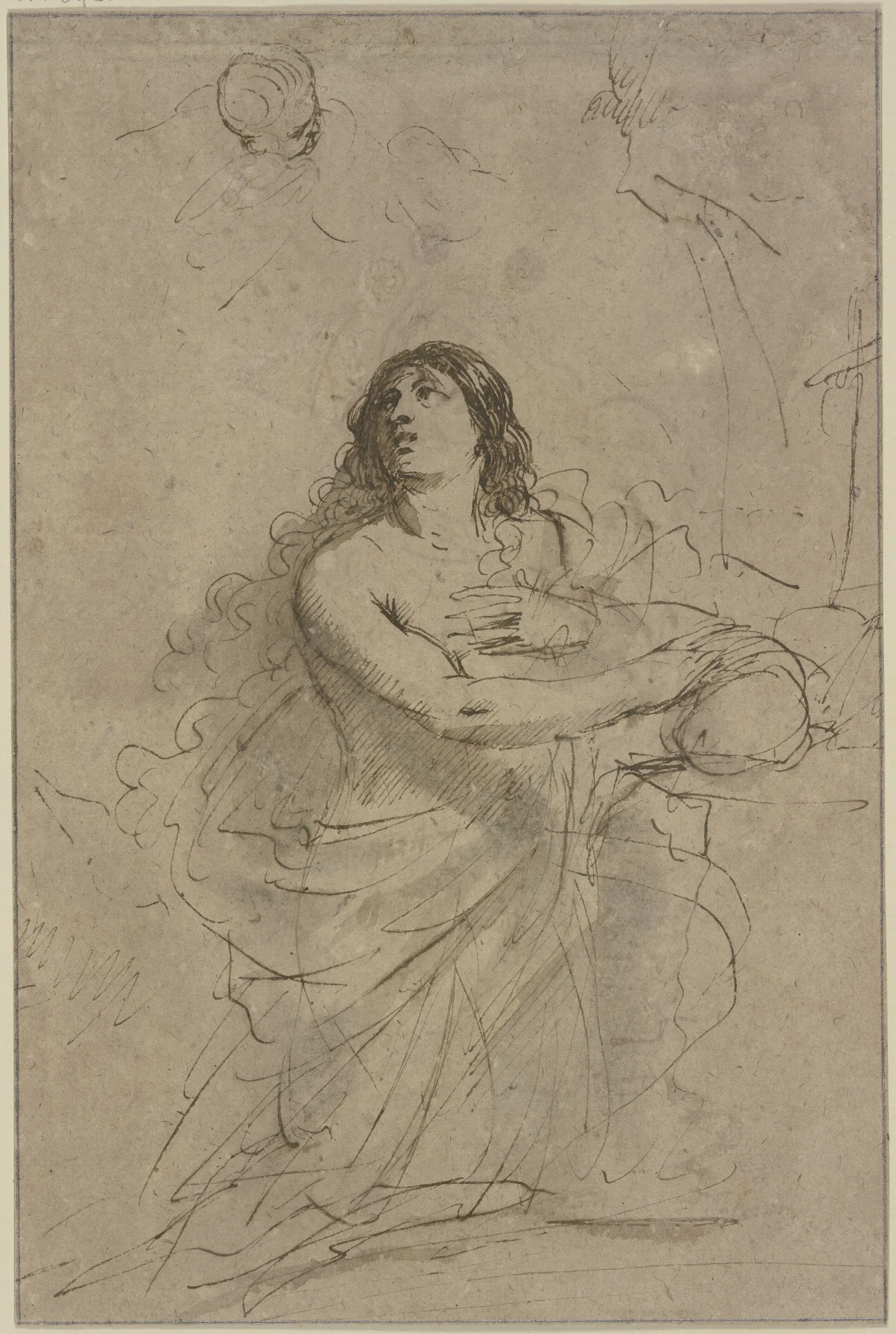 Atoning Magdalene 2 Wall Art by Guercino - Canvas Print