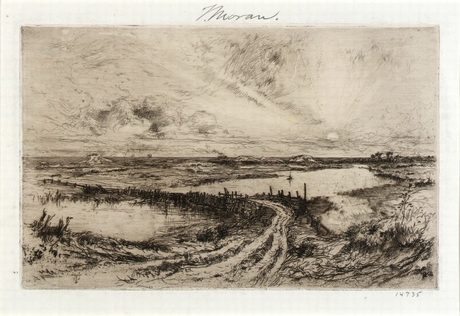 Hook Pond And Old Bridge Wall Art by Thomas Moran - Canvas Print
