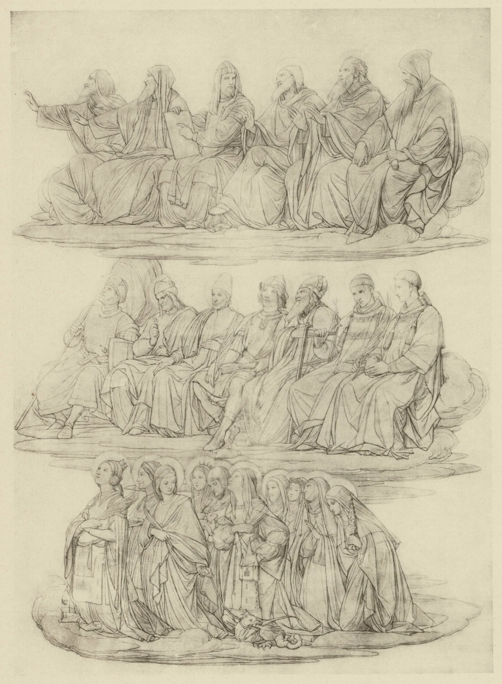 Entwurf Zu Einem Altar Rechter Flugel Wall Art by Eduard von Steinle - Canvas Print