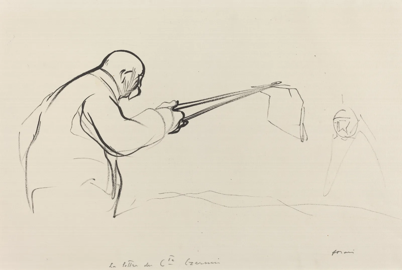 M Clemenceau La Lettre Du Cte Czernin Wall Art by Jean-Louis Forain - Canvas Print