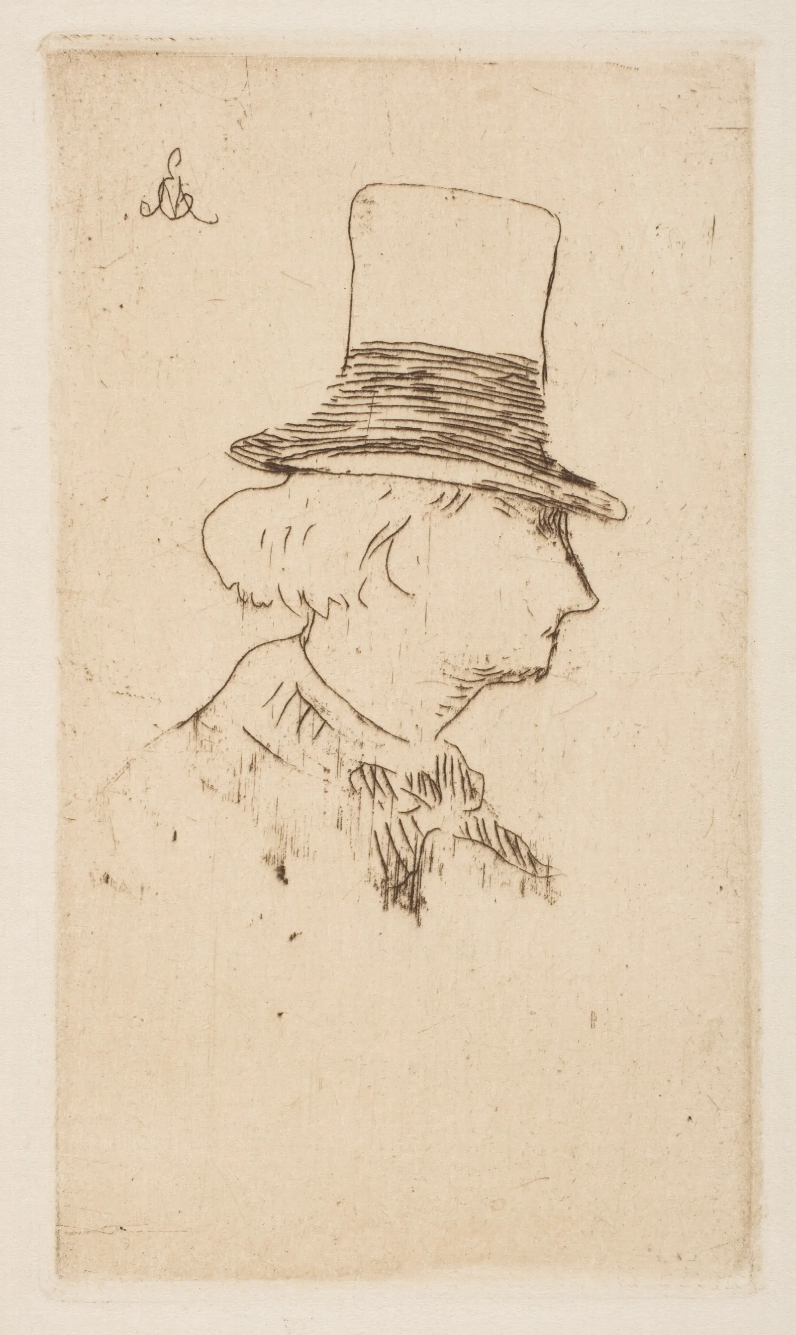 Portrait Of Charles Baudelaire In Profile Wall Art by Édouard Manet - Canvas Print