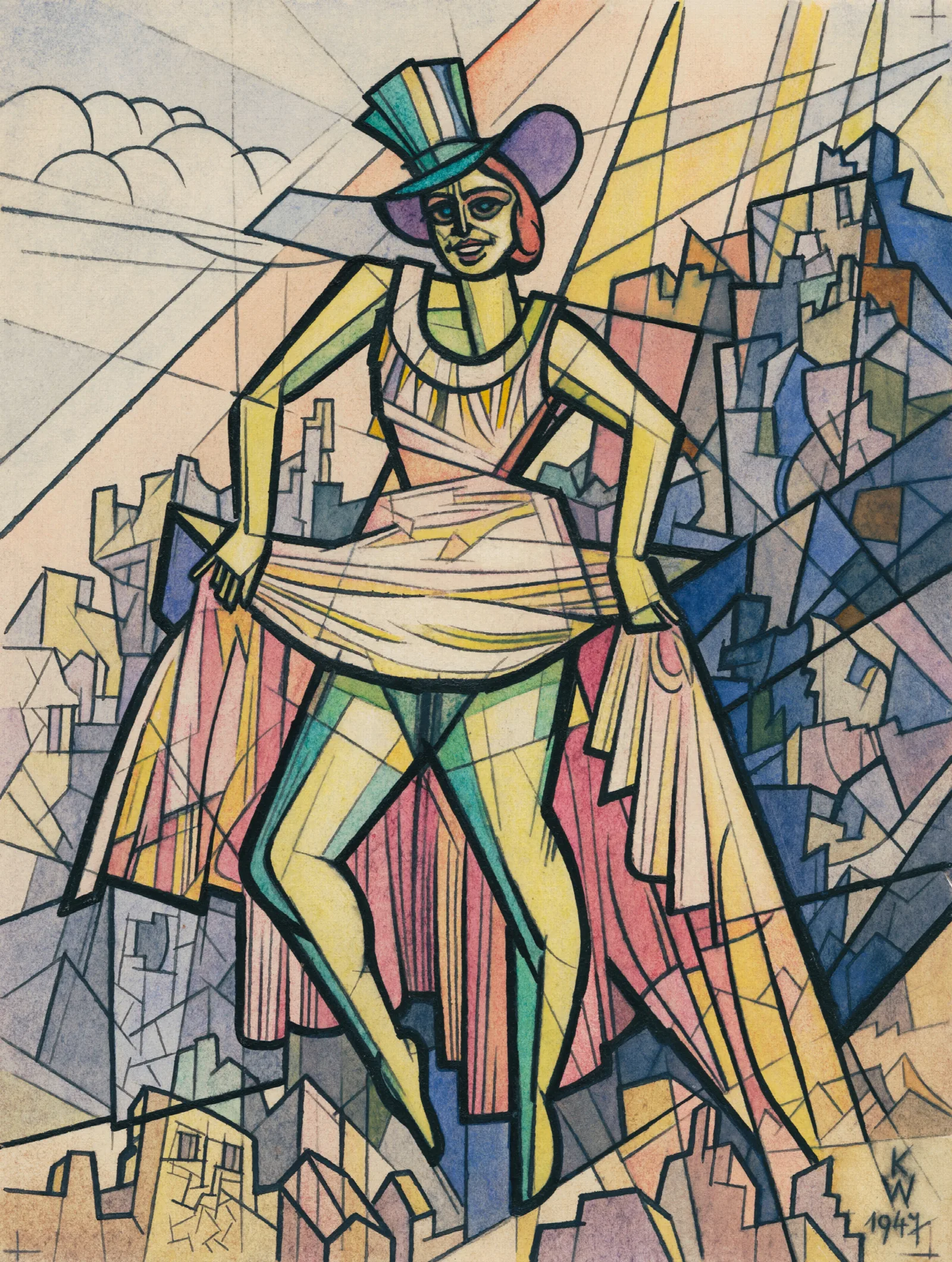 Ohne Titel Frauenfigur 2 Wall Art by Karl Wiener - Canvas Print