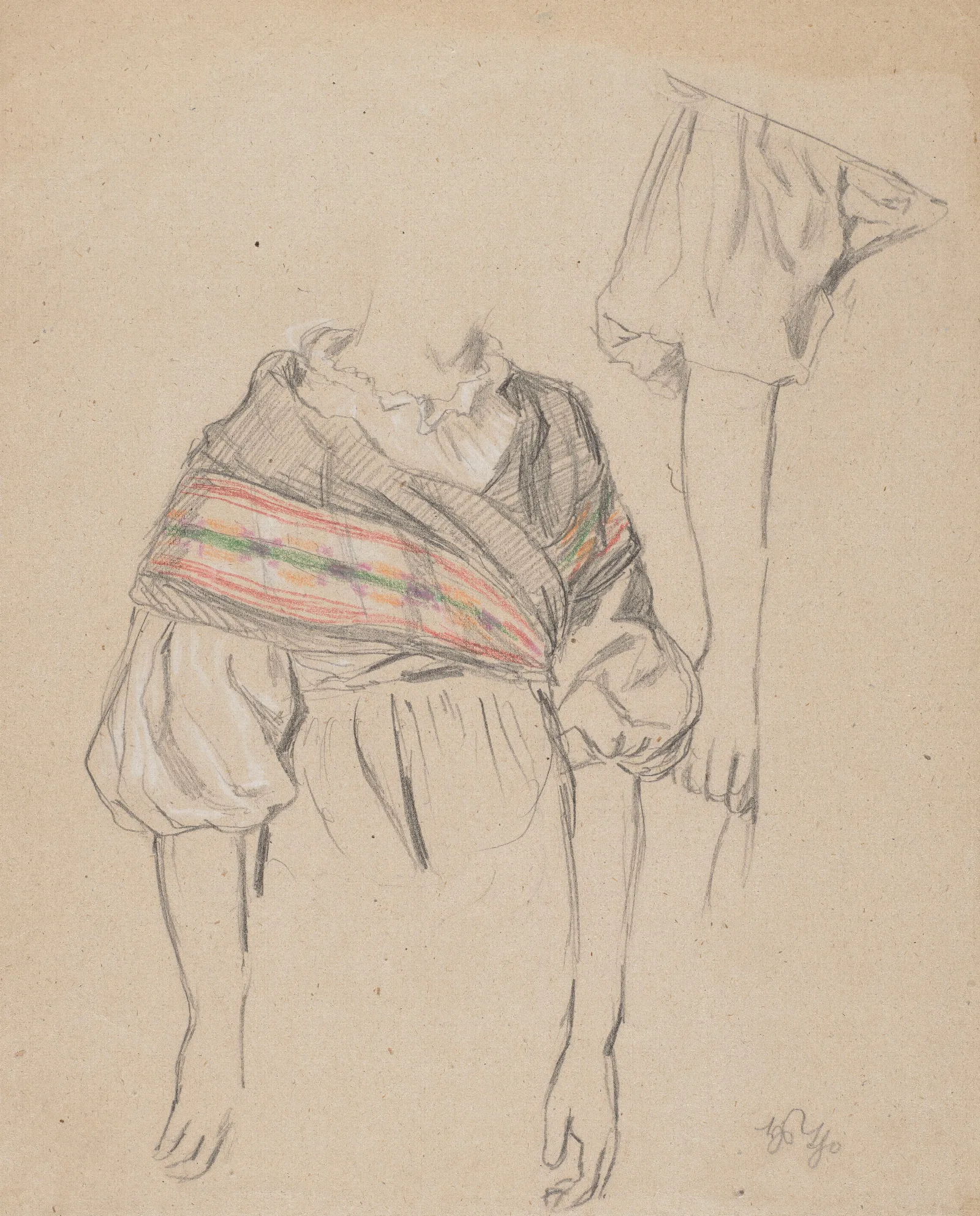 Study Of Female Clothing Wall Art by Hans Thoma - Canvas Print