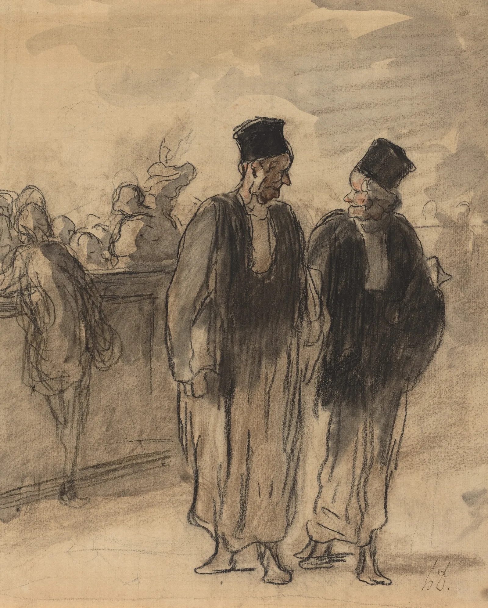 Two Lawyers Wall Art by Honoré Daumier - Canvas Print