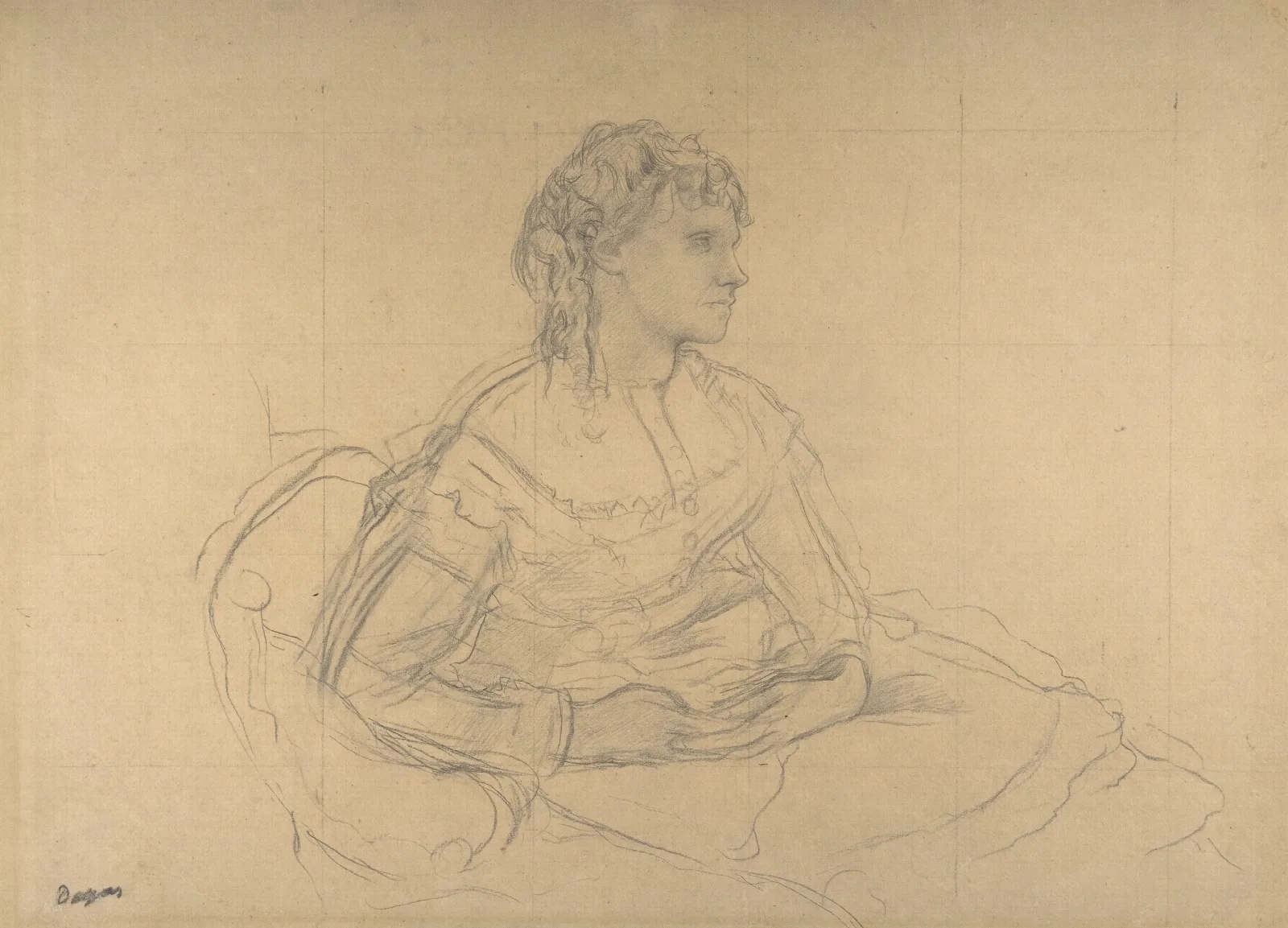 Study For Mme Theodore Gobillard Nee Yves Morisot Wall Art by Edgar Degas - Canvas Print