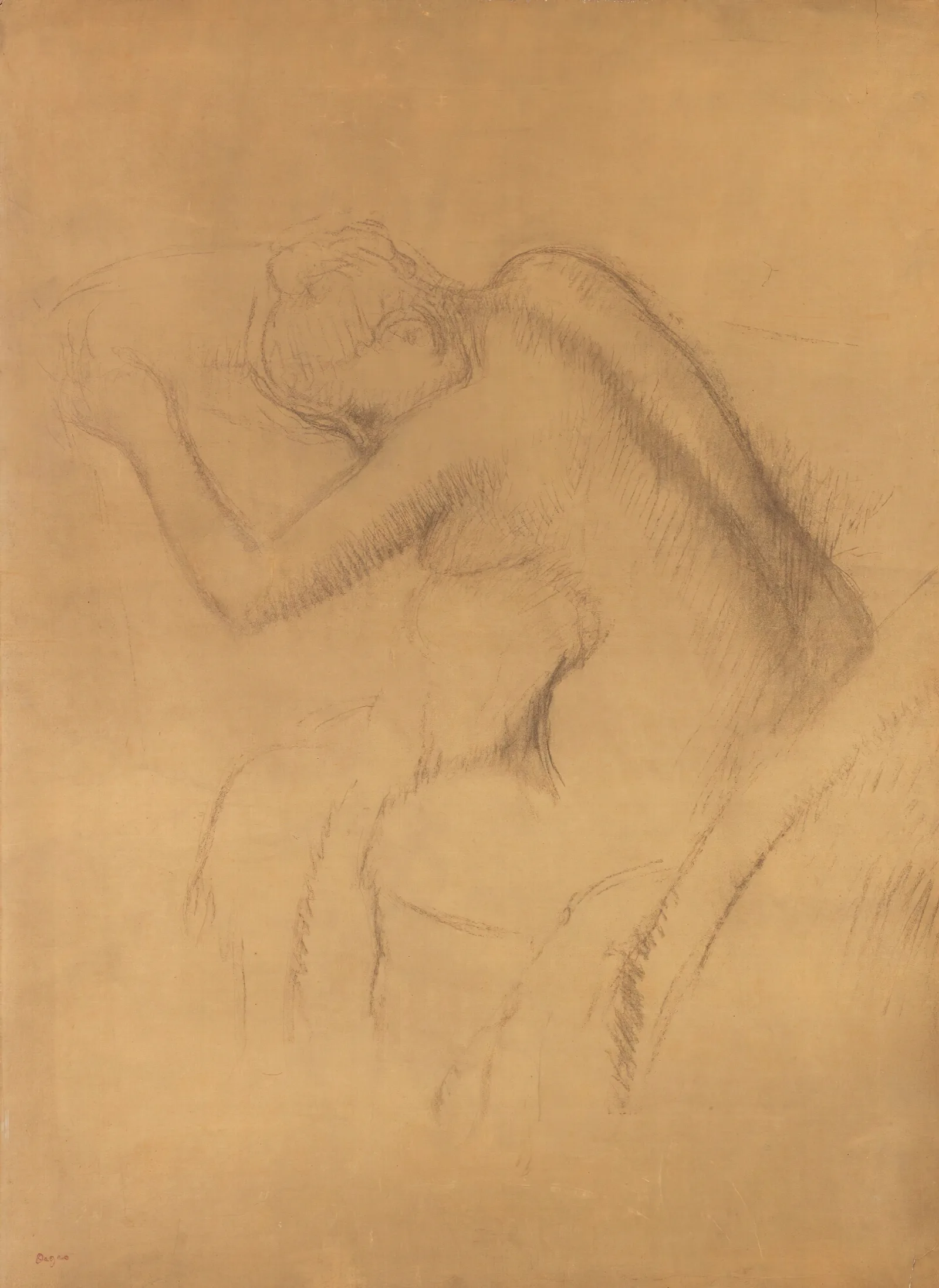 Femme Nue Assise 5 Wall Art by Edgar Degas - Canvas Print