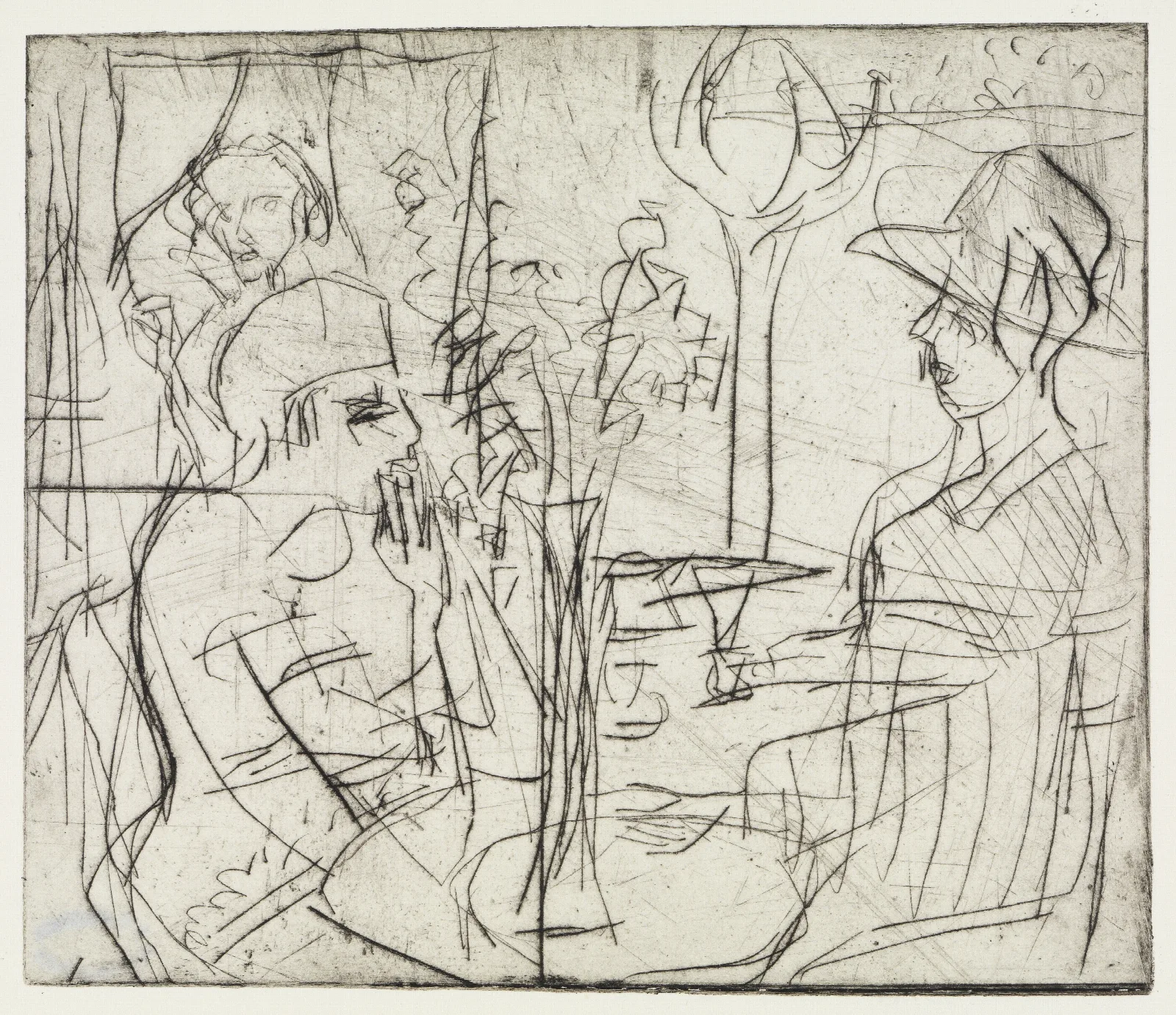 Im Cafe Wall Art by Ernst Ludwig Kirchner - Canvas Print