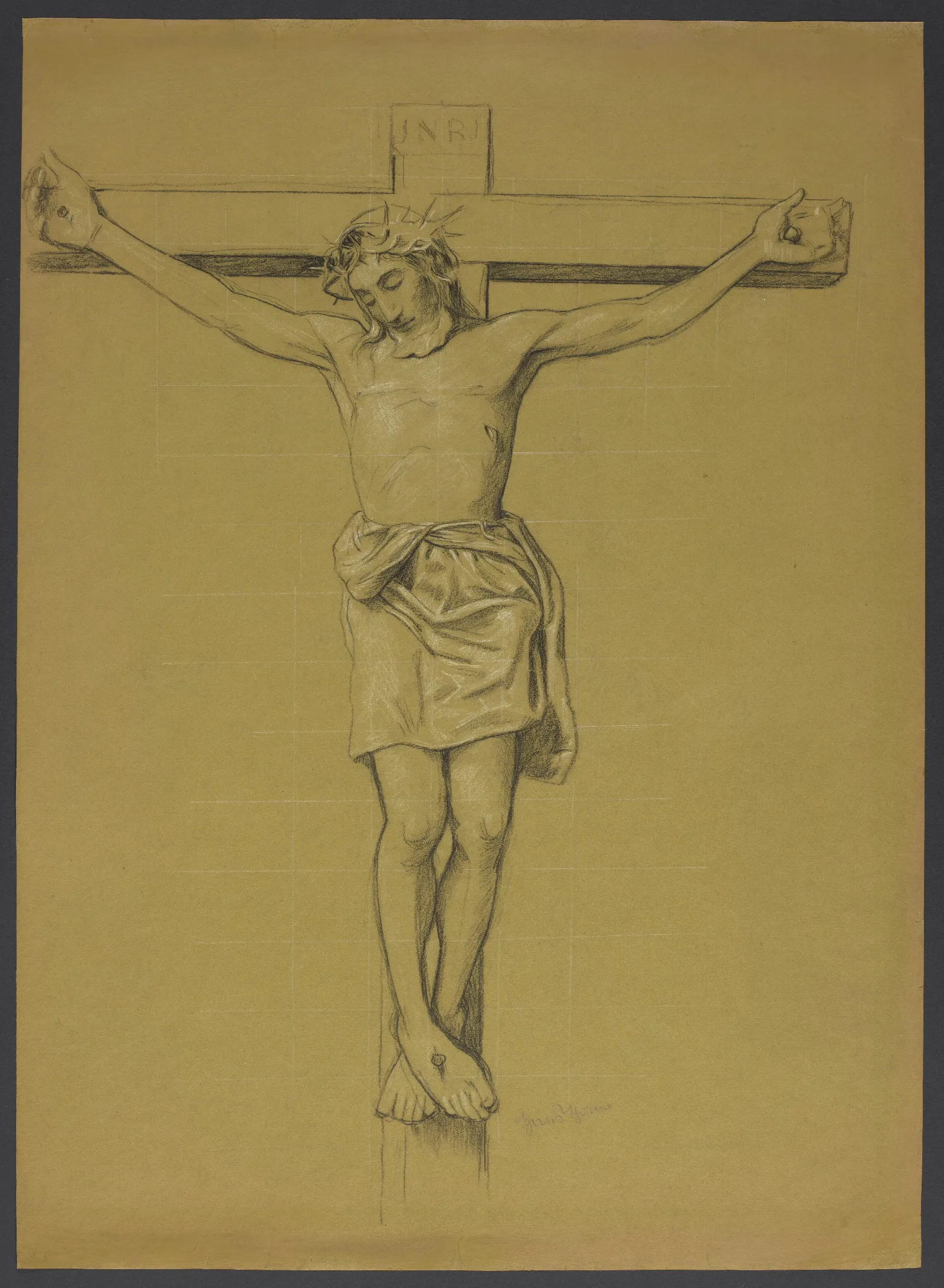 Christ On The Cross 40 Wall Art by Hans Thoma - Canvas Print